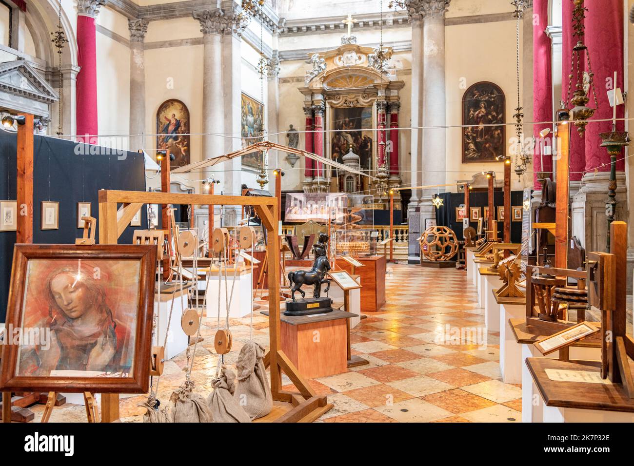 Une exposition des inventions de Léonard de Vinci dans le musée da Vinci à Venise, Italie Banque D'Images