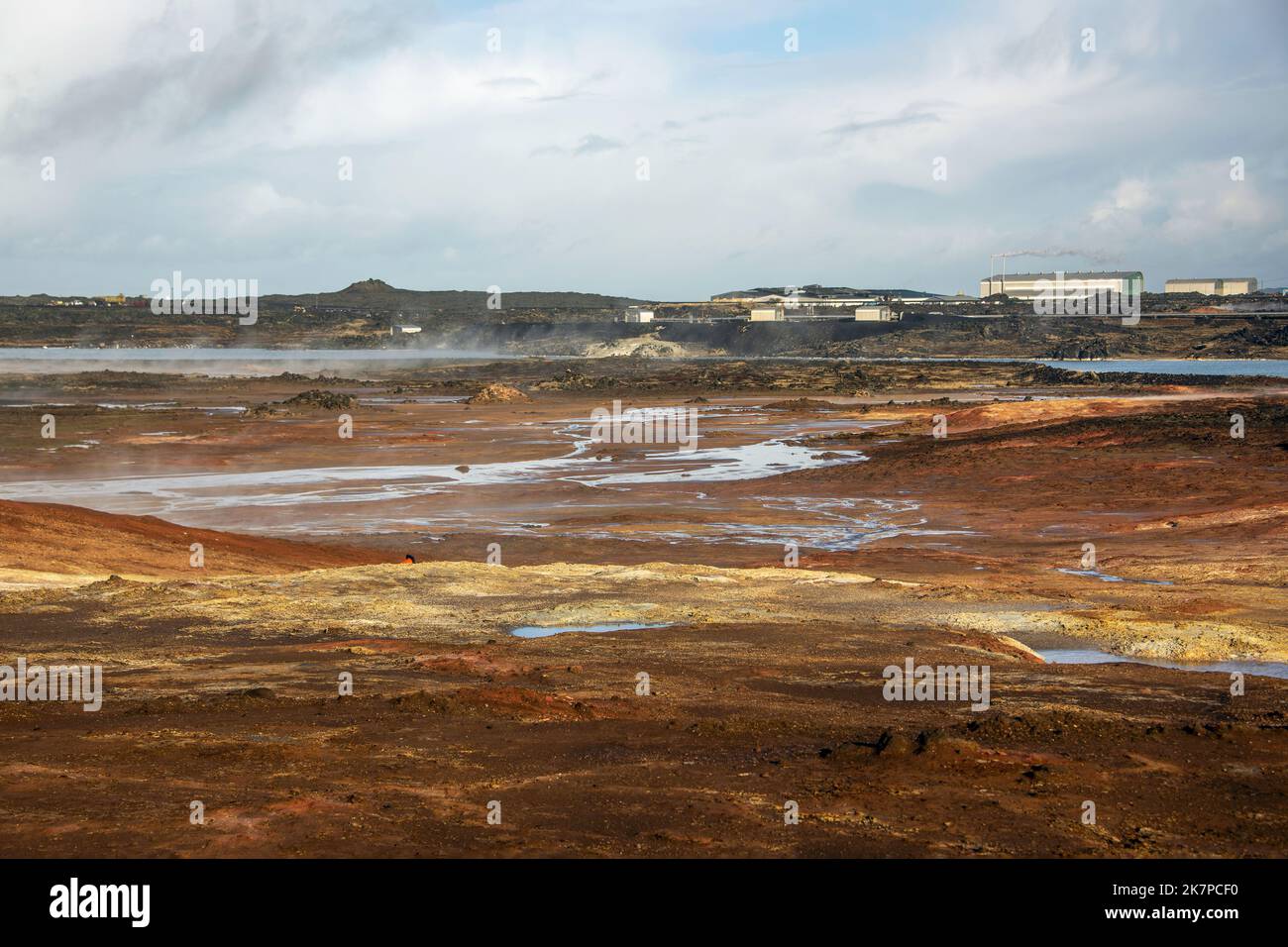 Zone de dérive géothermique de la péninsule de Reykjanes entre la plaque N-américaine et les plaques tectoniques eurasiennes, Islande Banque D'Images