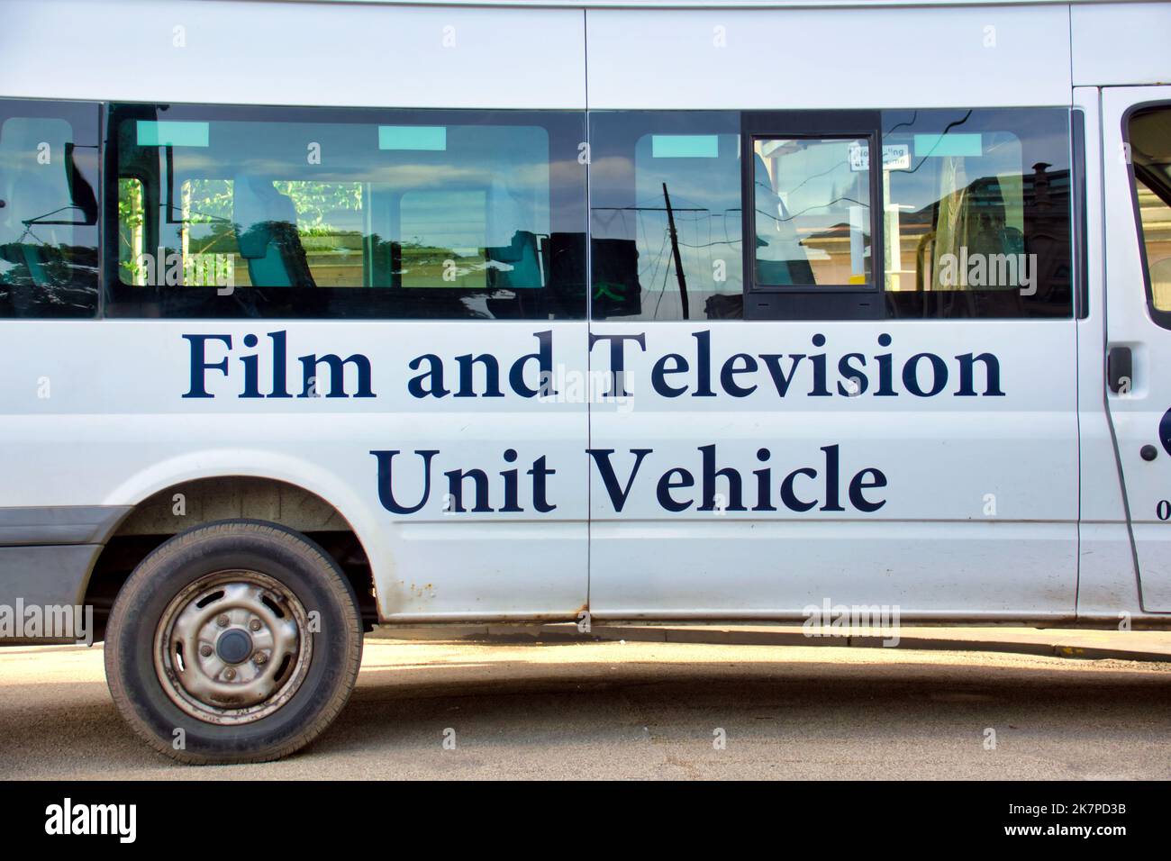 minibus de transport extras pour films et téléviseurs Banque D'Images