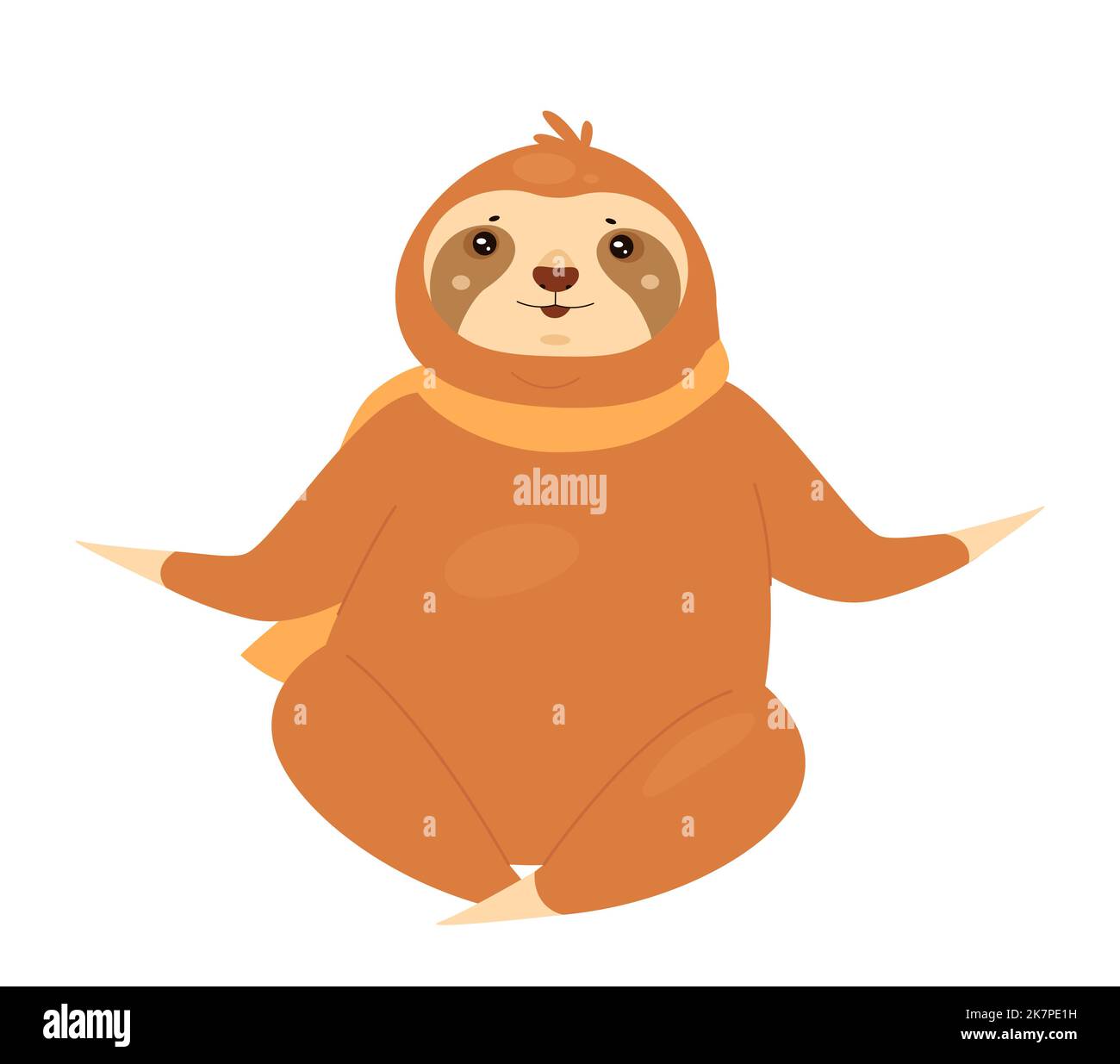 Animal paresseux dans la pose de yoga. Illustration vectorielle d'un animal paresseux tropical assis, mouvement lent de l'ours Illustration de Vecteur