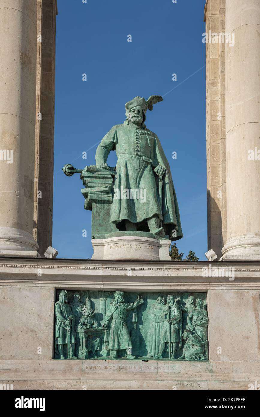 Coloman of Hungary Statue in the Millennium Monument at Heroes Square - Budapest, Hongrie Banque D'Images