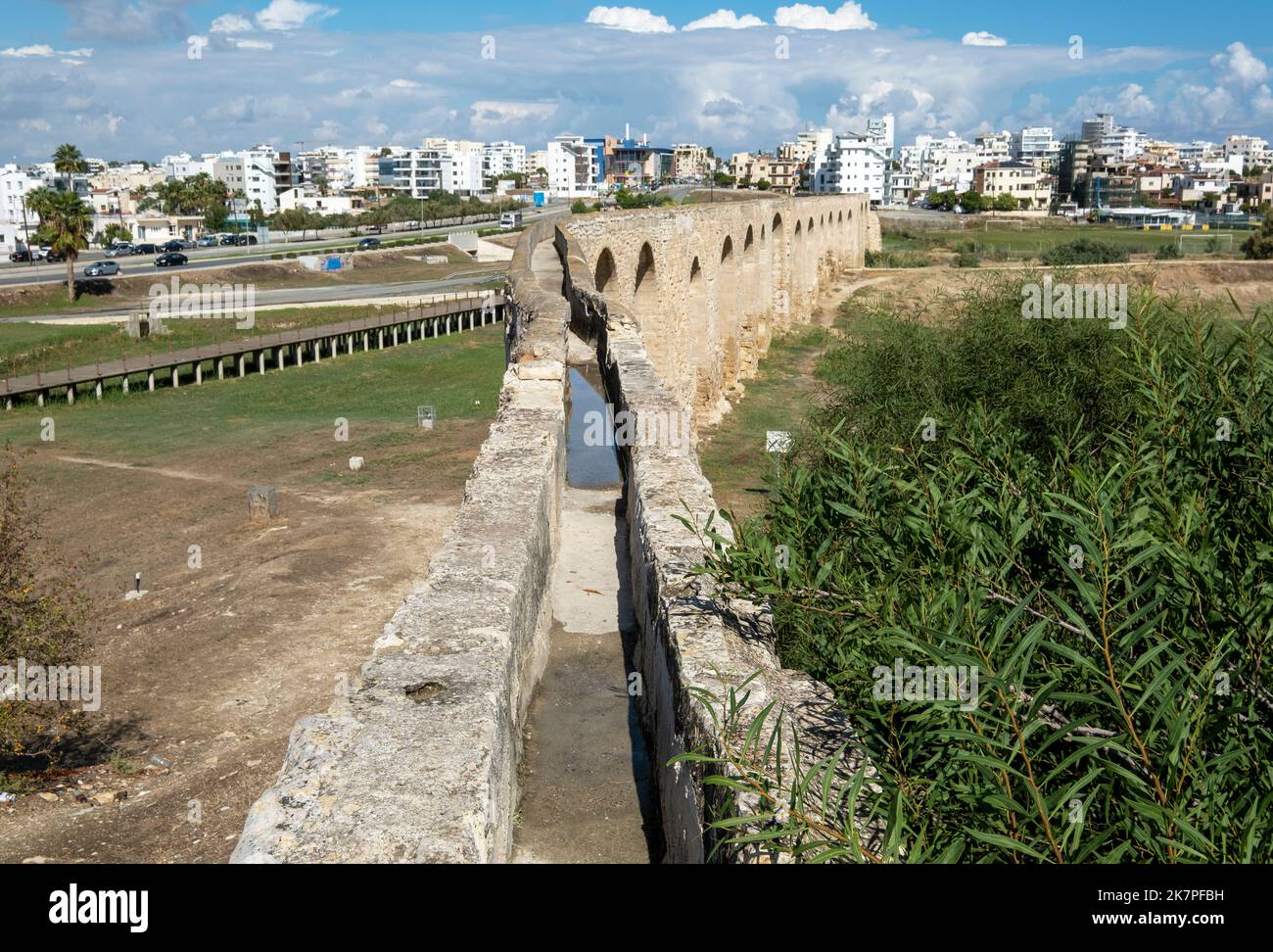 Aqueduc de Kamares, (aqueduc de Bekir Pasha) Larnaca, Chypre Banque D'Images