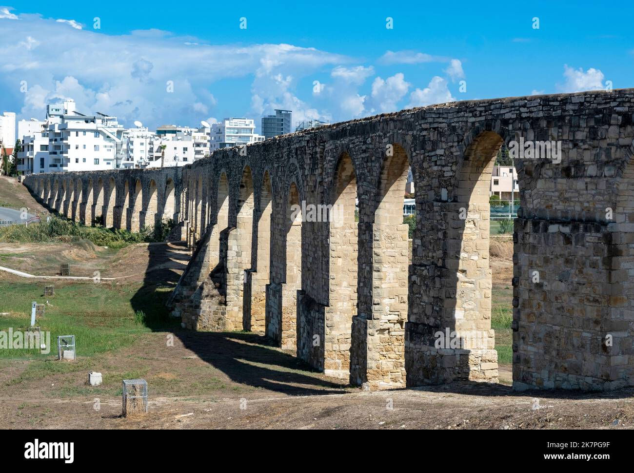Aqueduc de Kamares, (aqueduc de Bekir Pasha) Larnaca, Chypre Banque D'Images