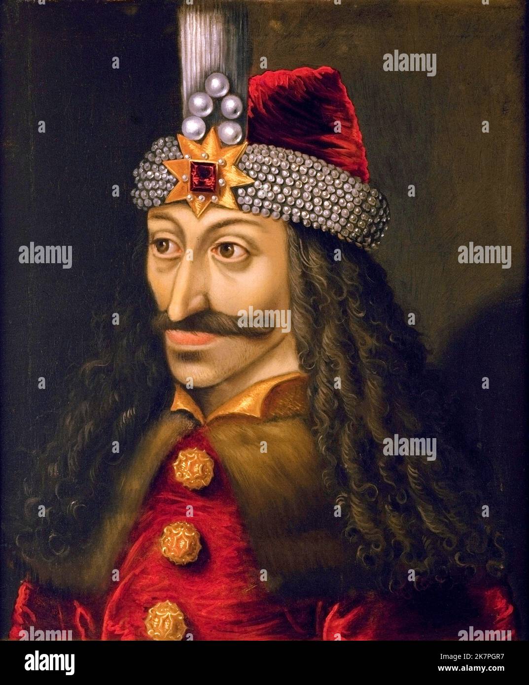 Vlad III, connu sous le nom de Vlad l'Impaler Vlad III, Vlad l'Impaler (1428/31 – 1476/77), Voivode de Valachie trois fois entre 1448 et sa mort en 1476/77. Banque D'Images