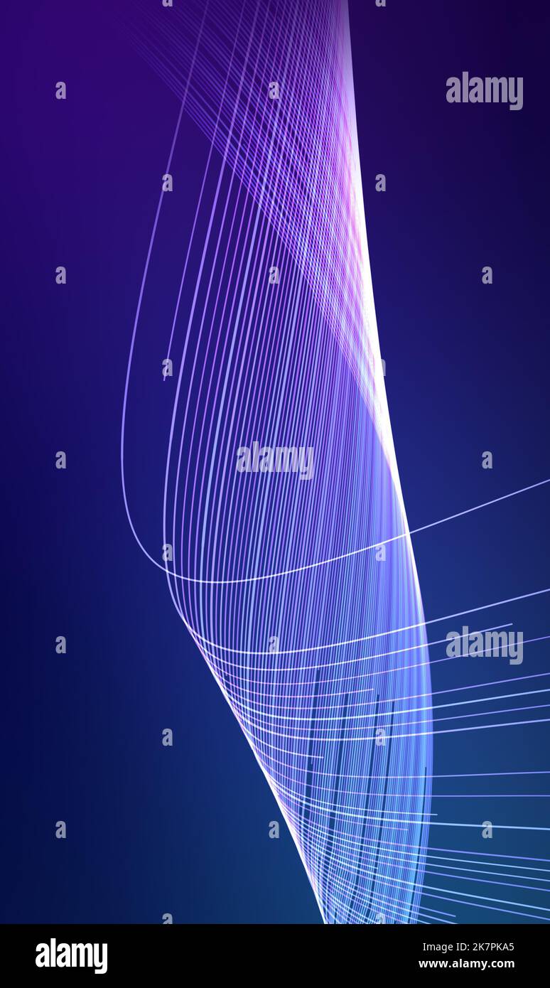 Arrière-plan technologique vertical avec des lignes représentant les données. réalité virtuelle ou concept de chaîne de blocs. Banque D'Images