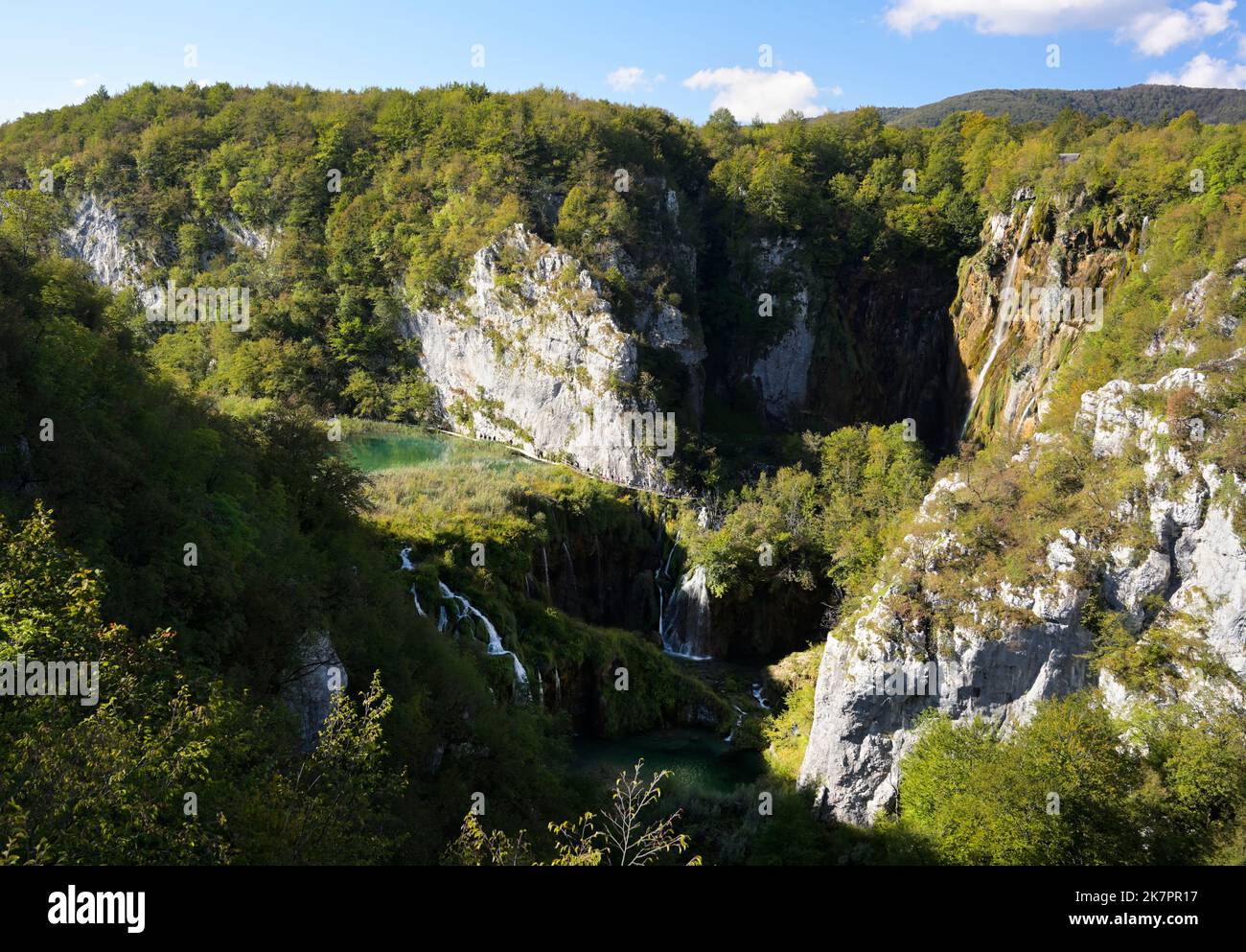 Le parc national des Lacs de Plitvice Croatie Banque D'Images