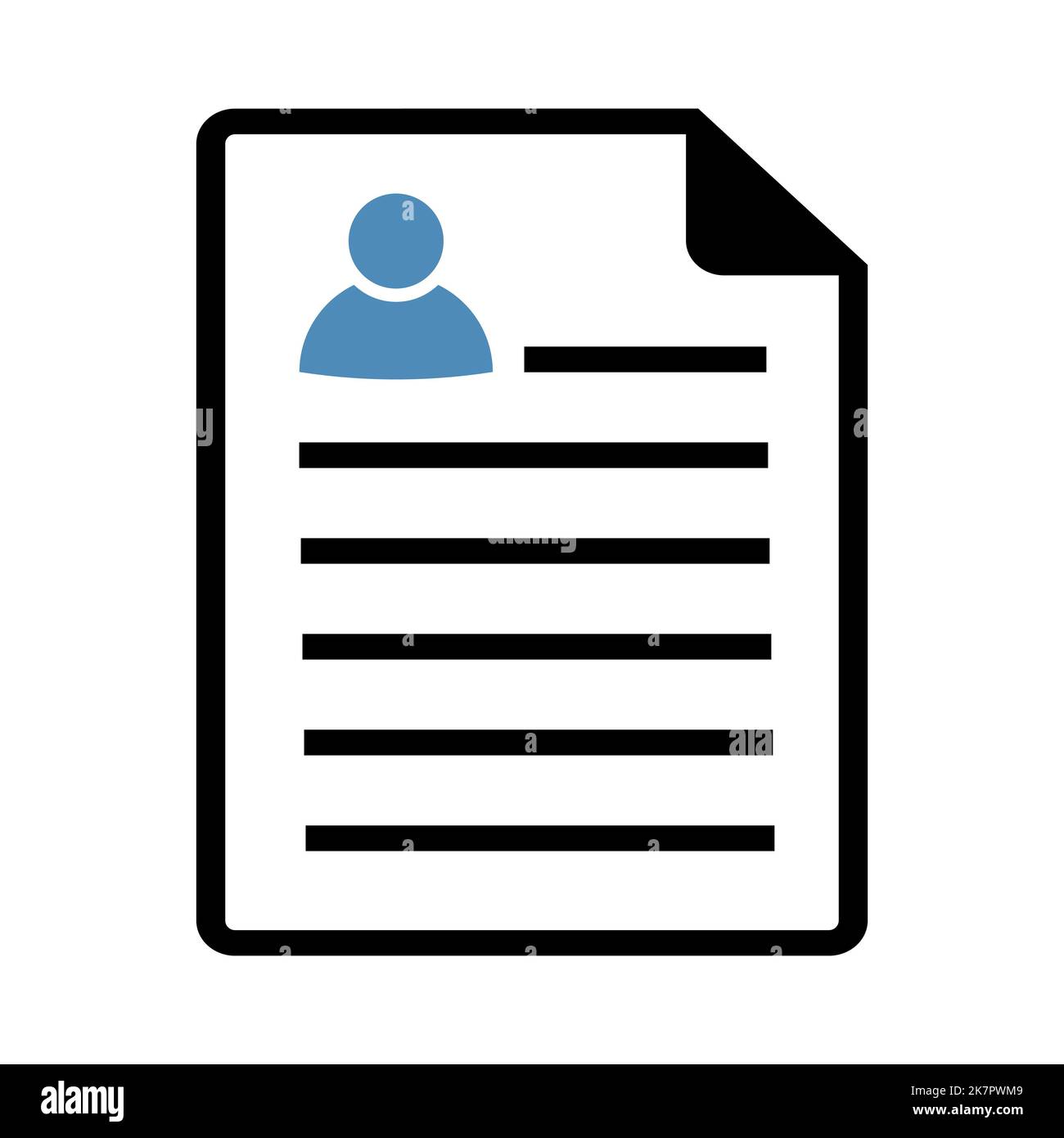 Icône de reprise à plat. Symbole de contrat isolé sur fond blanc. Icône de résumé simple en noir. Illustration vectorielle pour la conception graphique, Illustration de Vecteur