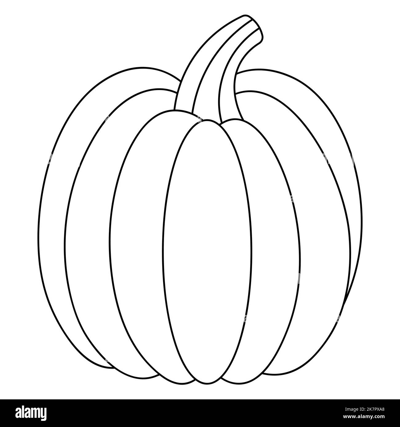 Citrouille. Délicieux légumes. Illustration vectorielle. Sur un arrière-plan blanc isolé. Style Doodle. Esquisse. Livre de coloriage pour enfants. Illustration de Vecteur