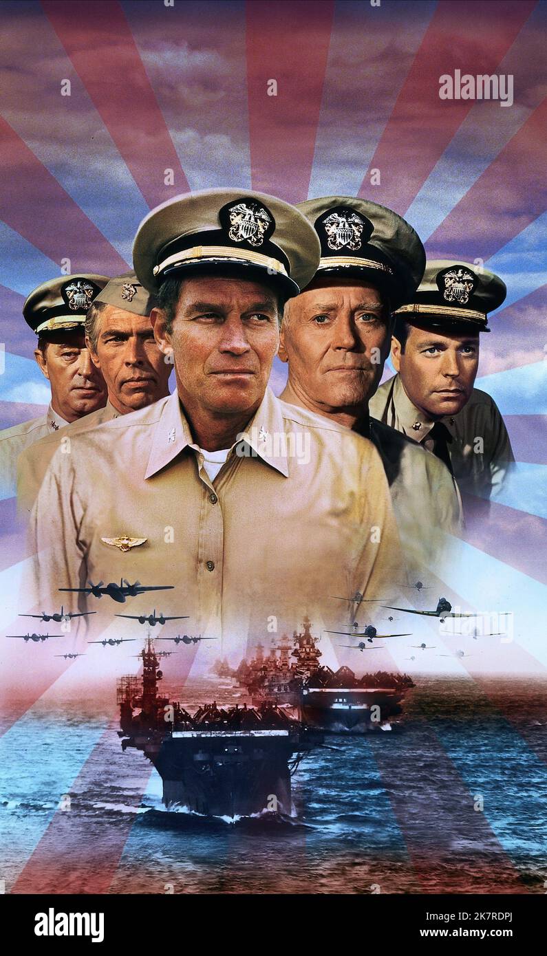 Robert Mitchum, James Coburn, Charlton Heston, Henry Fonda & Robert Wagner film: Midway; Battle of Midway (USA 1976) personnages: Amiral William F. Halsey, capitaine Vinton Maddox, capitaine Matt Garth, amiral Chester W. Nimitz, lieutenant-commandant Ernest L. Blake Directeur: Jack Smay 18 juin 1976 **AVERTISSEMENT** cette photographie est destinée à un usage éditorial exclusif et est protégée par les droits d'auteur des IMAGES UNIVERSELLES et/ou du photographe attribué par la Société de film ou de production et ne peut être reproduite que par des publications dans le cadre de la promotion du film ci-dessus. Un crédit obligatoire pour UNE IMAGE UNIVERSELLE Banque D'Images