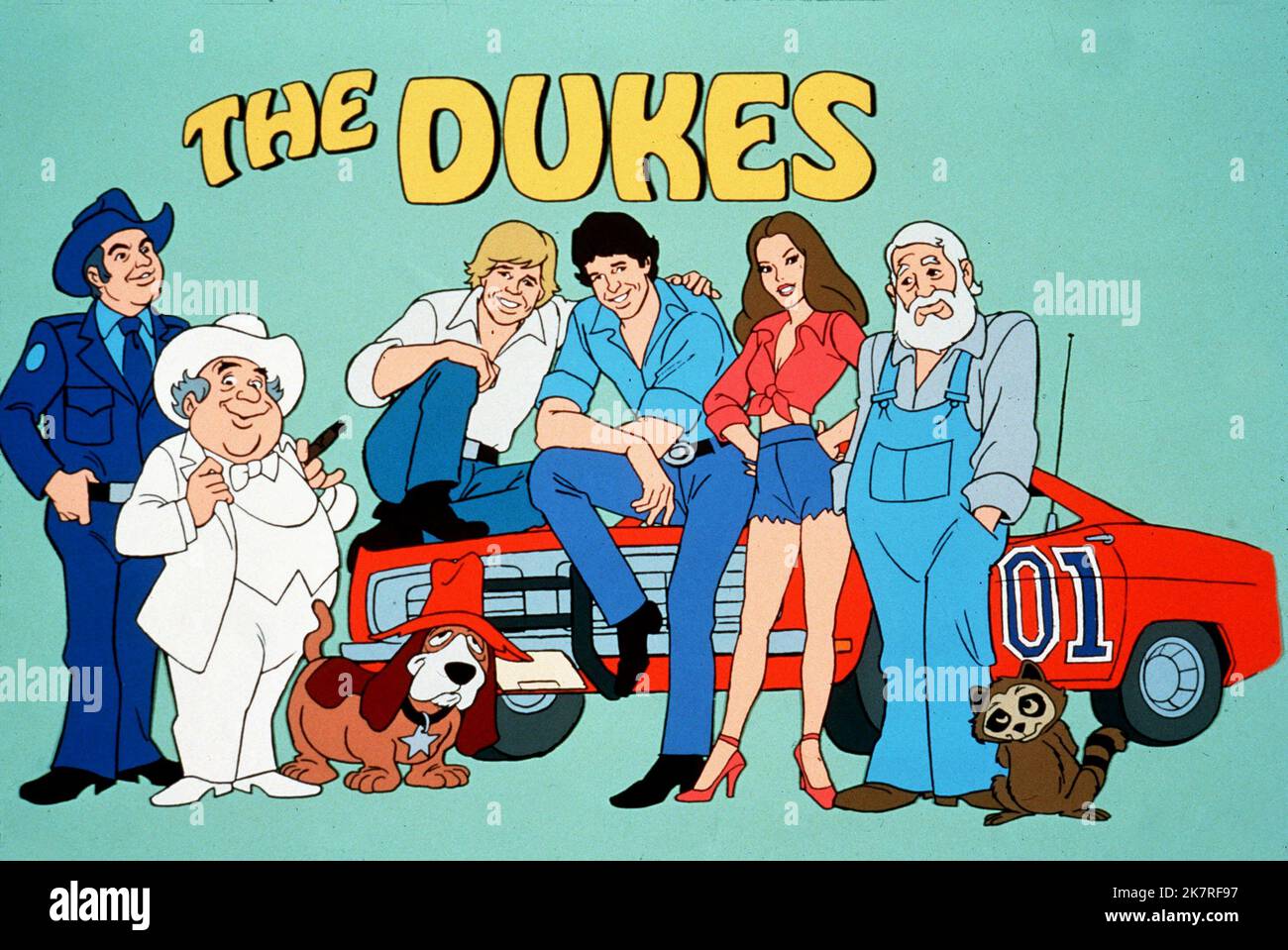 Caricature image Television: The Dukes of Hazzard (TV-Serie) USA 1979-1985, 26 janvier 1979 **AVERTISSEMENT** cette photographie est destinée à un usage éditorial exclusif et est le copyright de WARNER BROS. TV et/ou le photographe désigné par la Société de film ou de production et ne peut être reproduit que par des publications en conjonction avec la promotion du film ci-dessus. Crédit obligatoire pour WARNER BROS. Un téléviseur est requis. Le photographe doit également être crédité lorsqu'il est connu. Aucune utilisation commerciale ne peut être accordée sans l'autorisation écrite de la Société du film. Banque D'Images