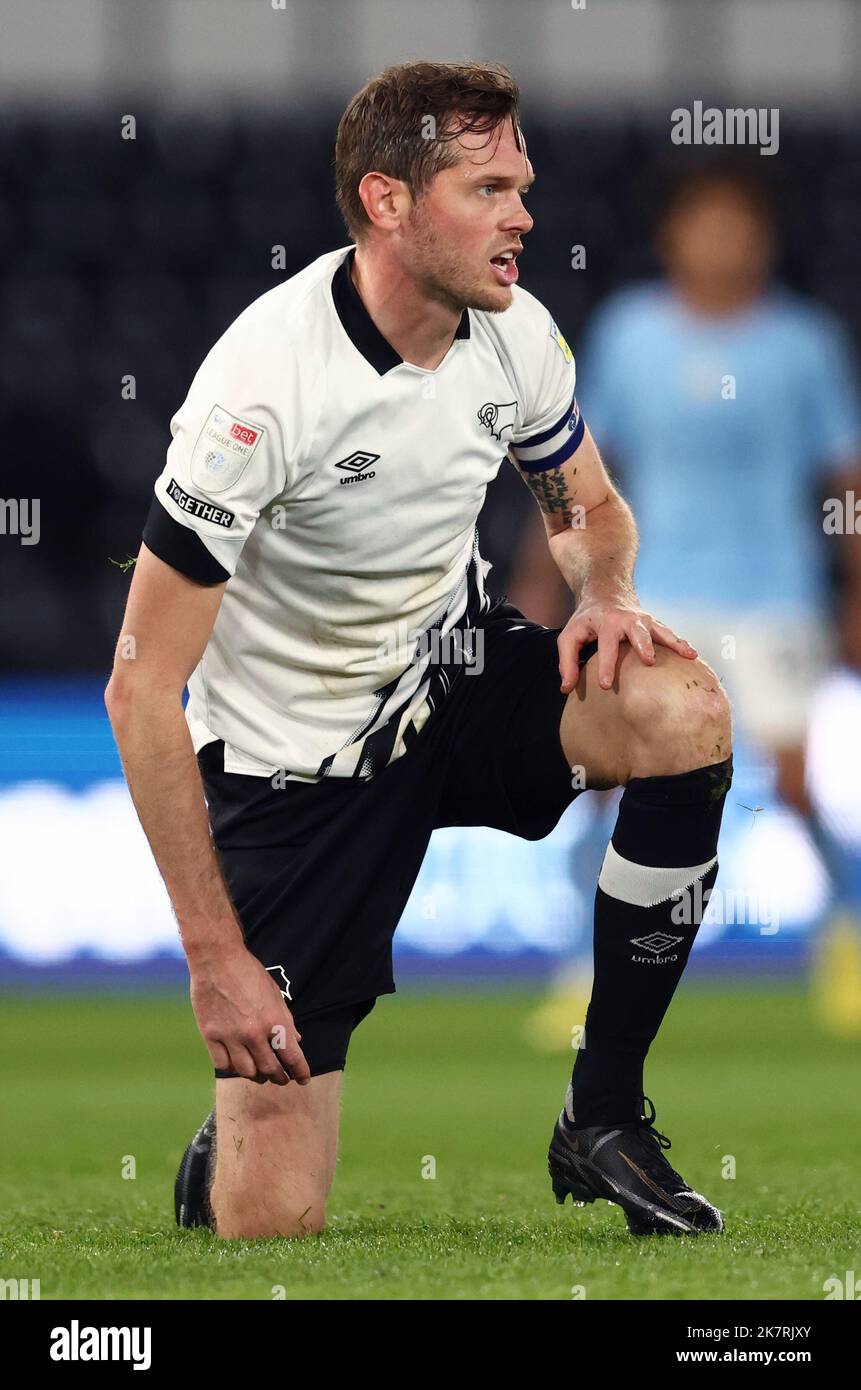 Derby, Angleterre, 18th octobre 2022. Richard Stearman du comté de Derby pendant le match Papa Johns Trophy au Pride Park Stadium, Derby. Le crédit photo doit être lu : Darren Staples / Sportimage Banque D'Images