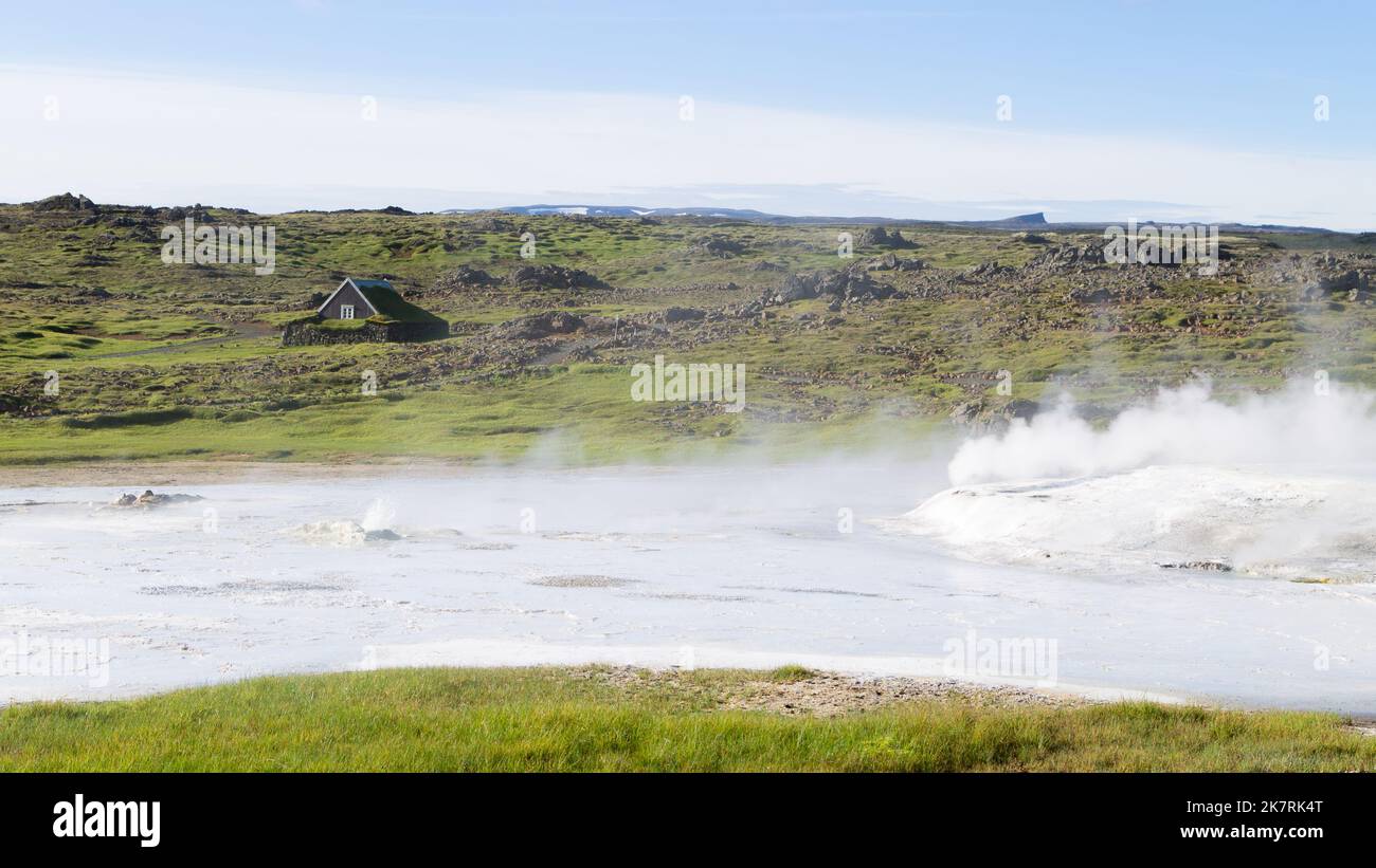 Hveravellir hot springs, l'Islande. Hautes terres d'Islande Banque D'Images