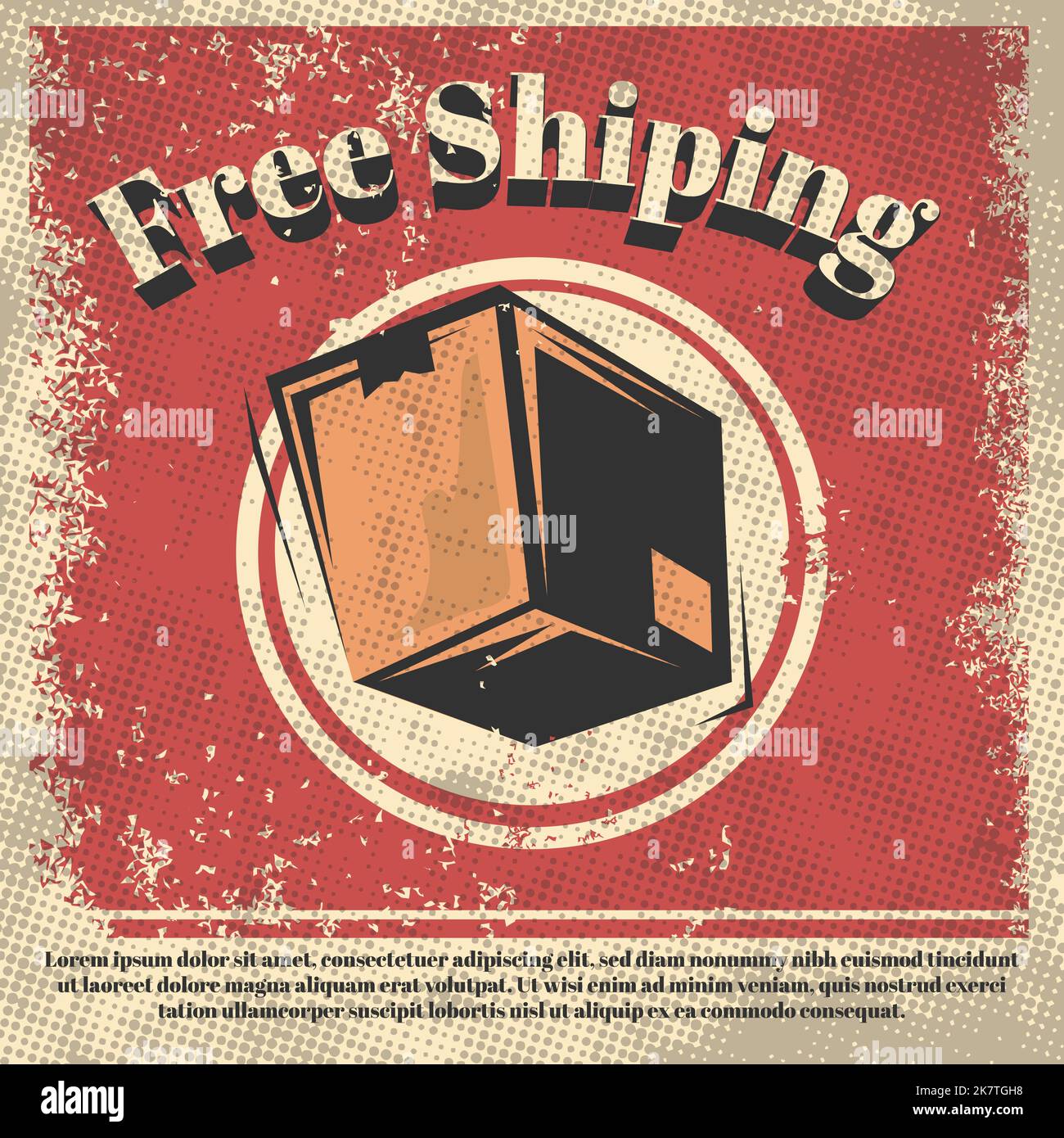 promotion d'expédition gratuite bannière vintage style illustration vectorielle Illustration de Vecteur