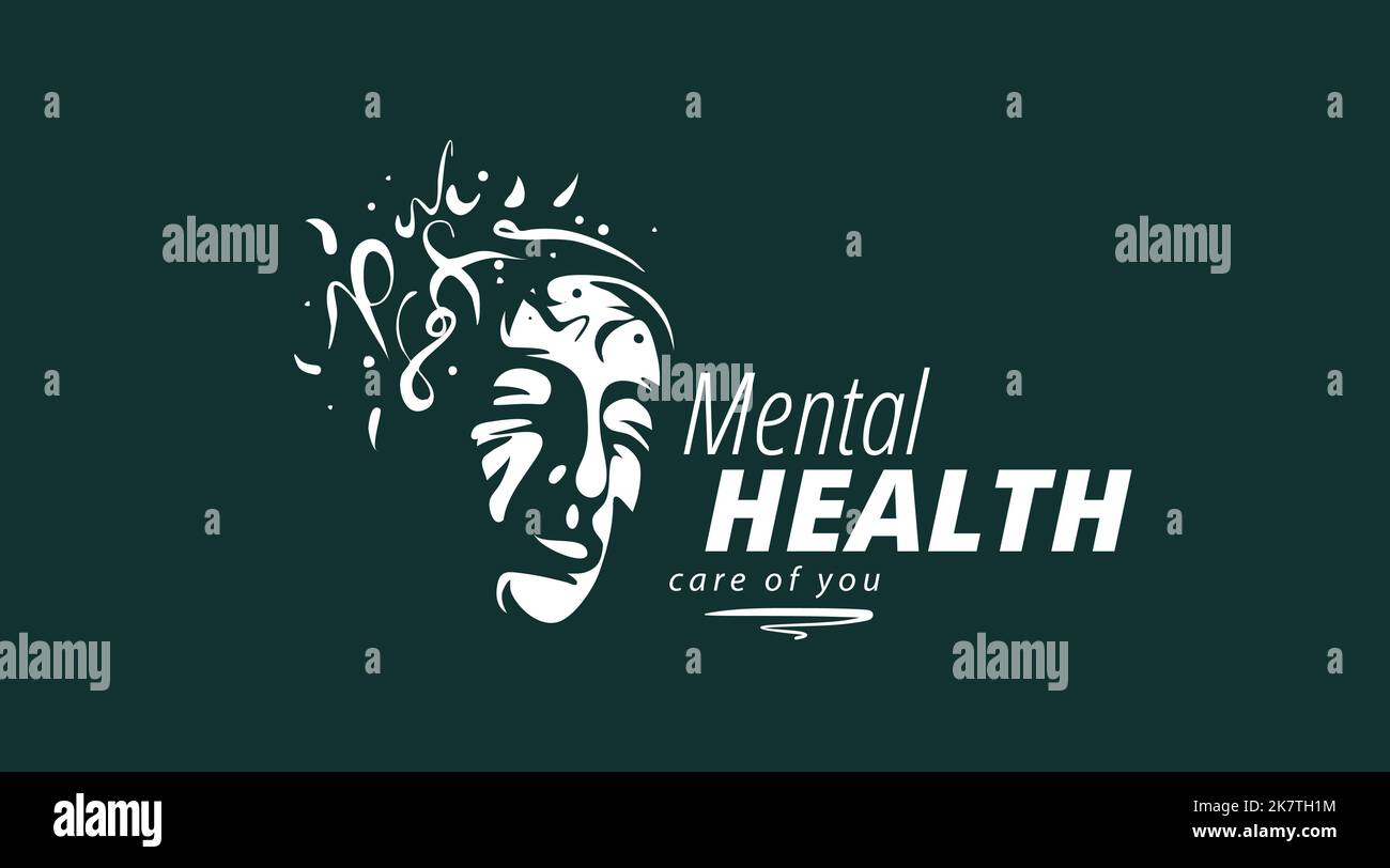 Logo Vector dessiné pour la santé mentale Illustration de Vecteur