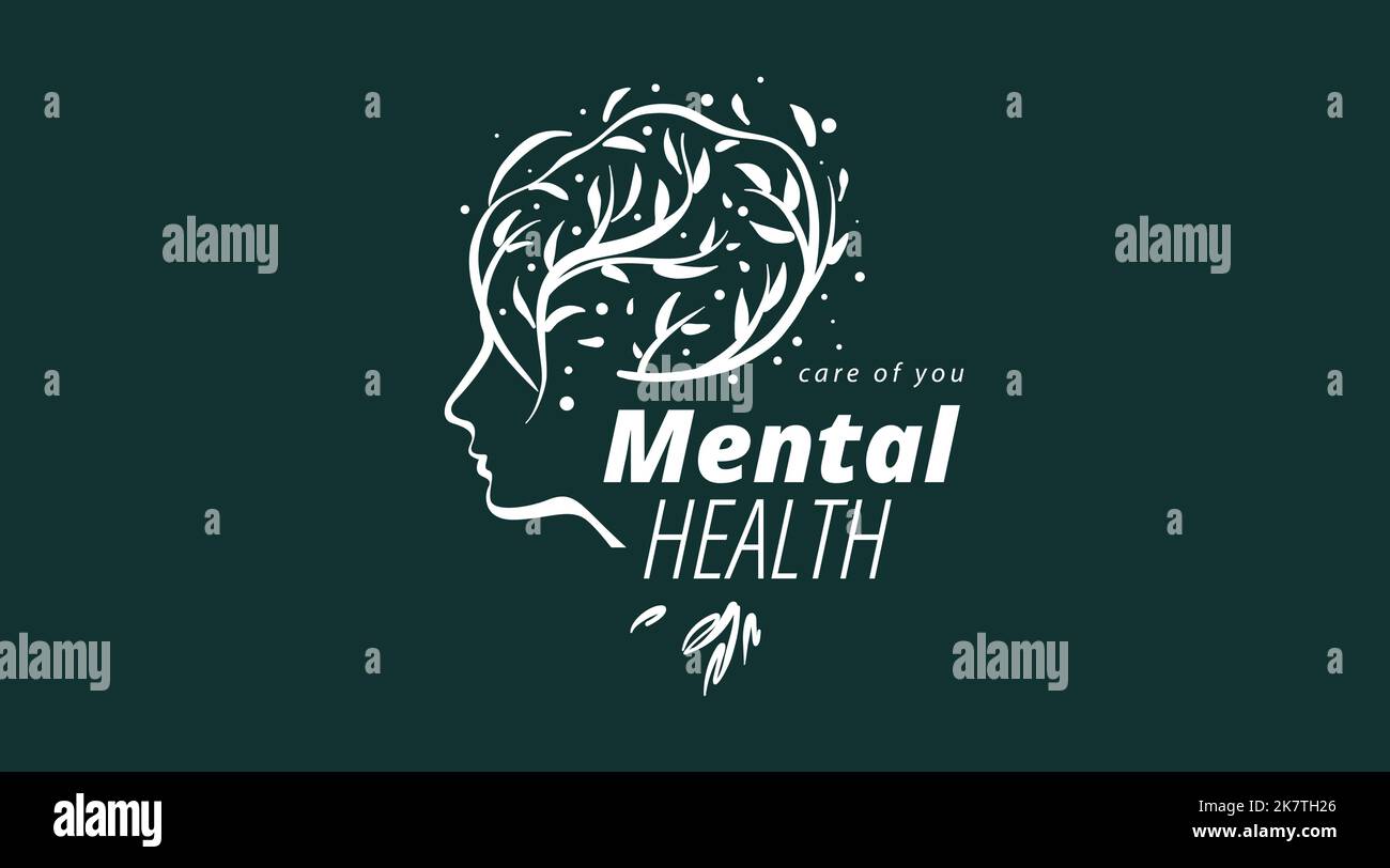 Logo Vector dessiné pour la santé mentale Illustration de Vecteur