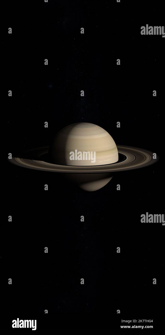 Epiméthée, satellite interne de la planète Saturne, en orbite autour de la planète Saturne Banque D'Images