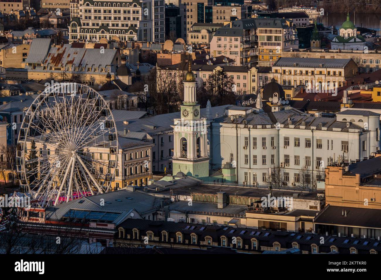 Podil à Kiev comme vu d'en haut Banque D'Images
