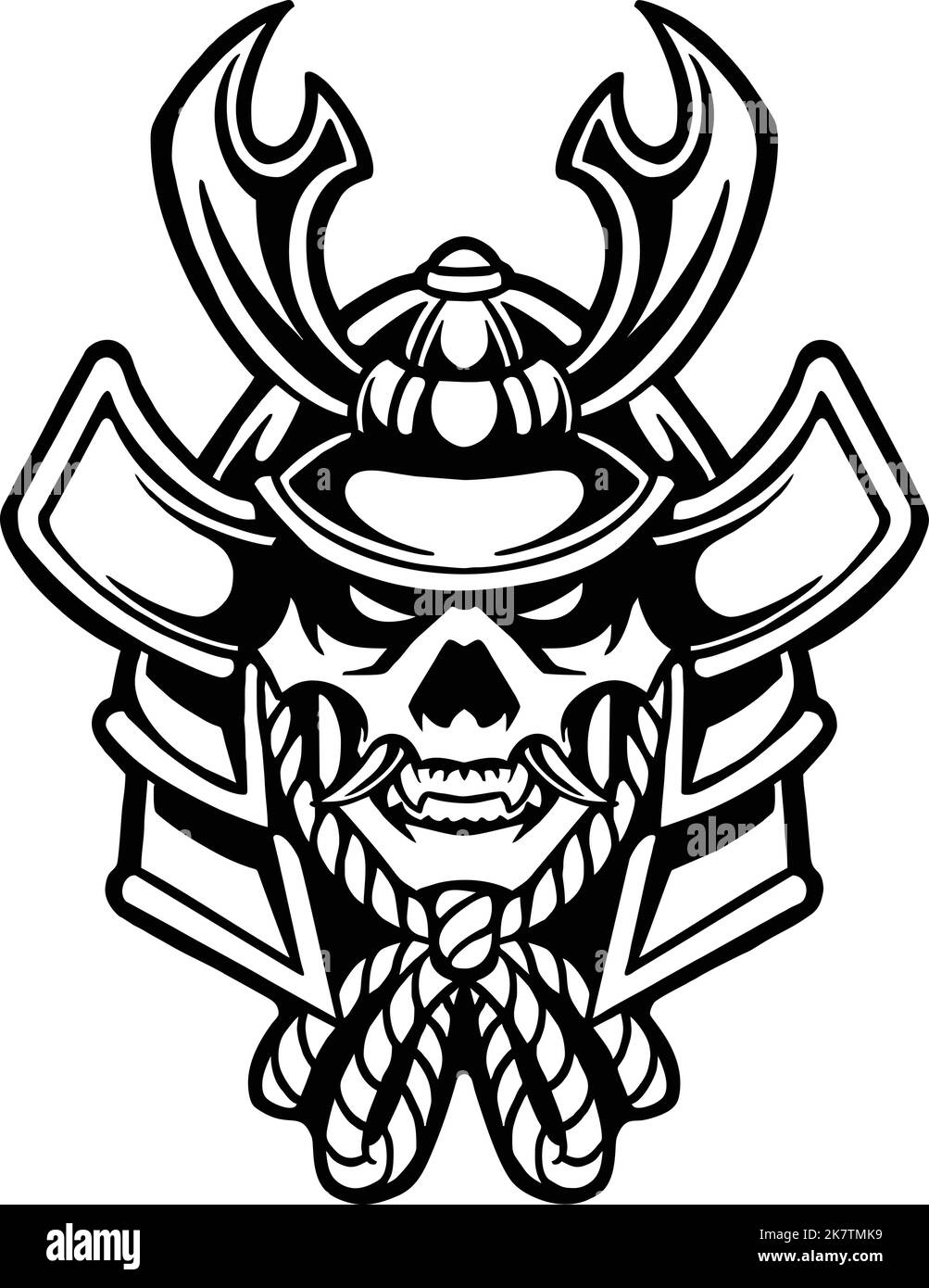 Ronin Samurai Warrior Outline illustrations vectorielles pour votre logo de travail, t-shirt de marchandise, autocollants et étiquettes, affiche, cartes de vœux Illustration de Vecteur