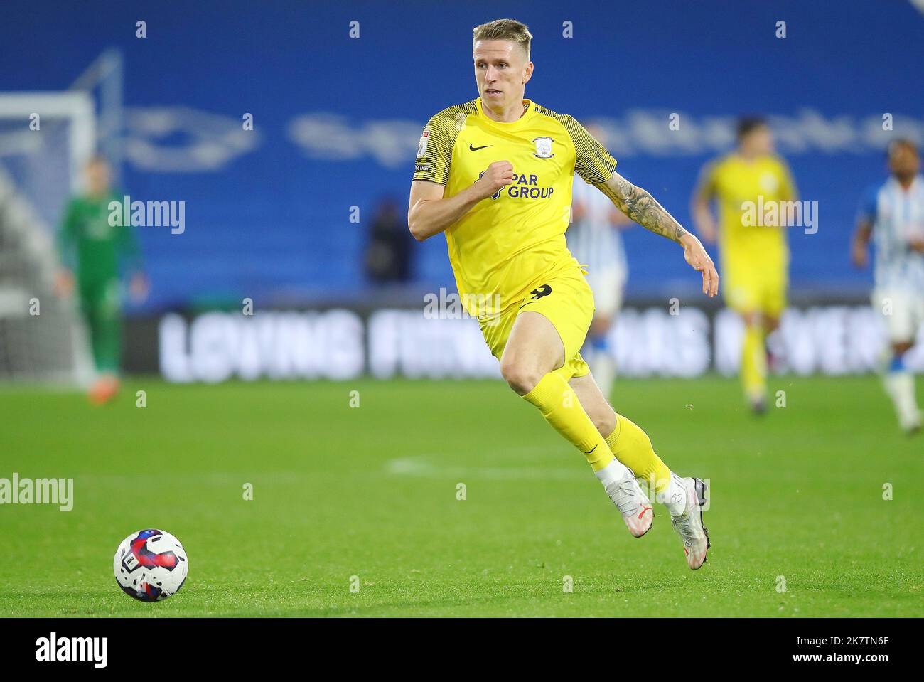 Huddersfield, Angleterre, 18th octobre 2022. Emil Riis de Preston North End en action pendant le match du championnat Sky Bet au stade John Smith, Huddersfield. Le crédit photo devrait se lire: Lexy Ilsley / Sportimage Banque D'Images