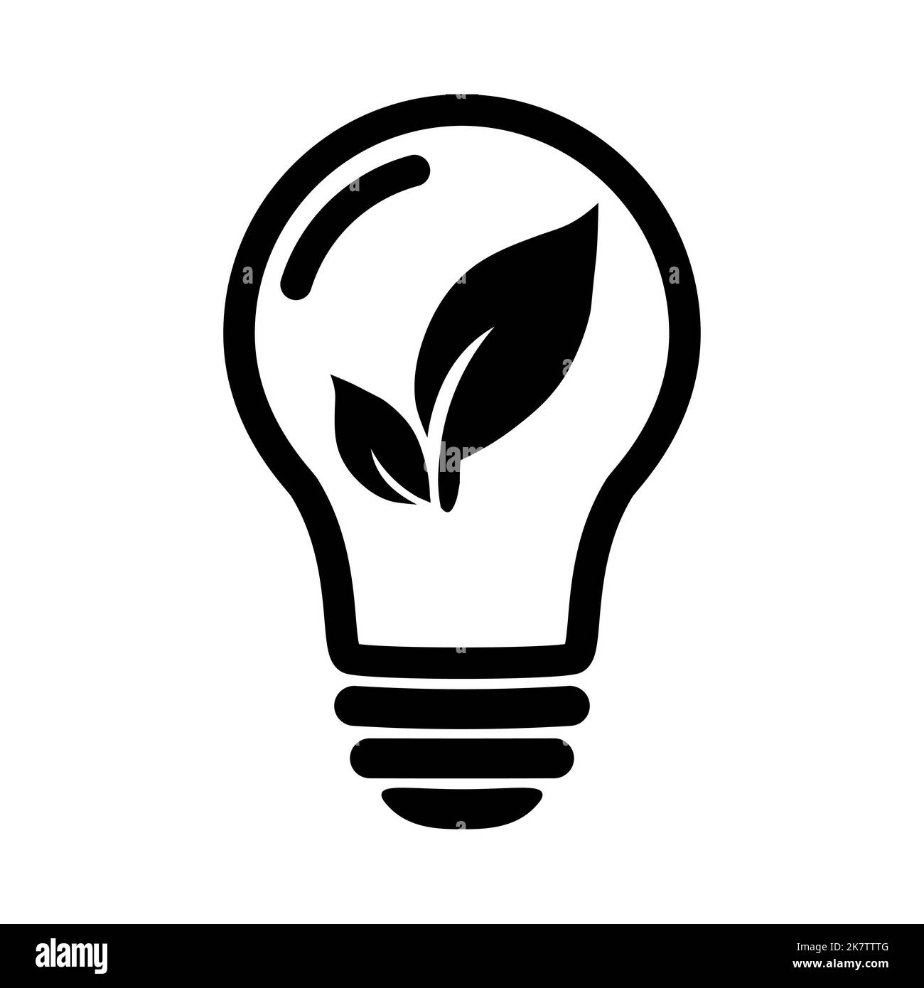 Icône de l'énergie écologique, plante dans l'ampoule. Symbole de la lampe à économie d'énergie. Ampoule écologique avec plante avec icône de feuille. Illustration vectorielle pour le graphique de Illustration de Vecteur