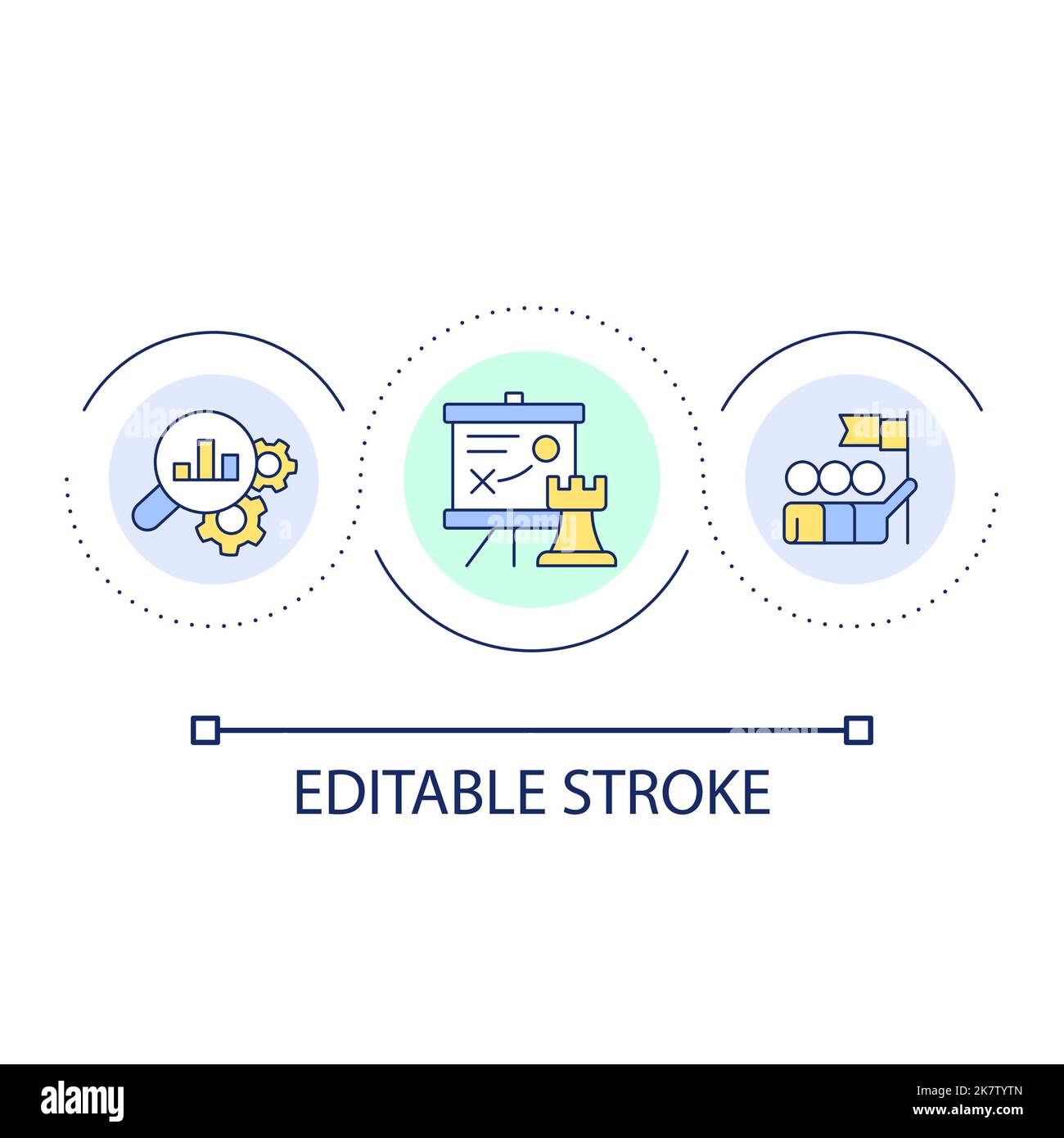 Icône de concept de boucle de stratégie d'entreprise Illustration de Vecteur