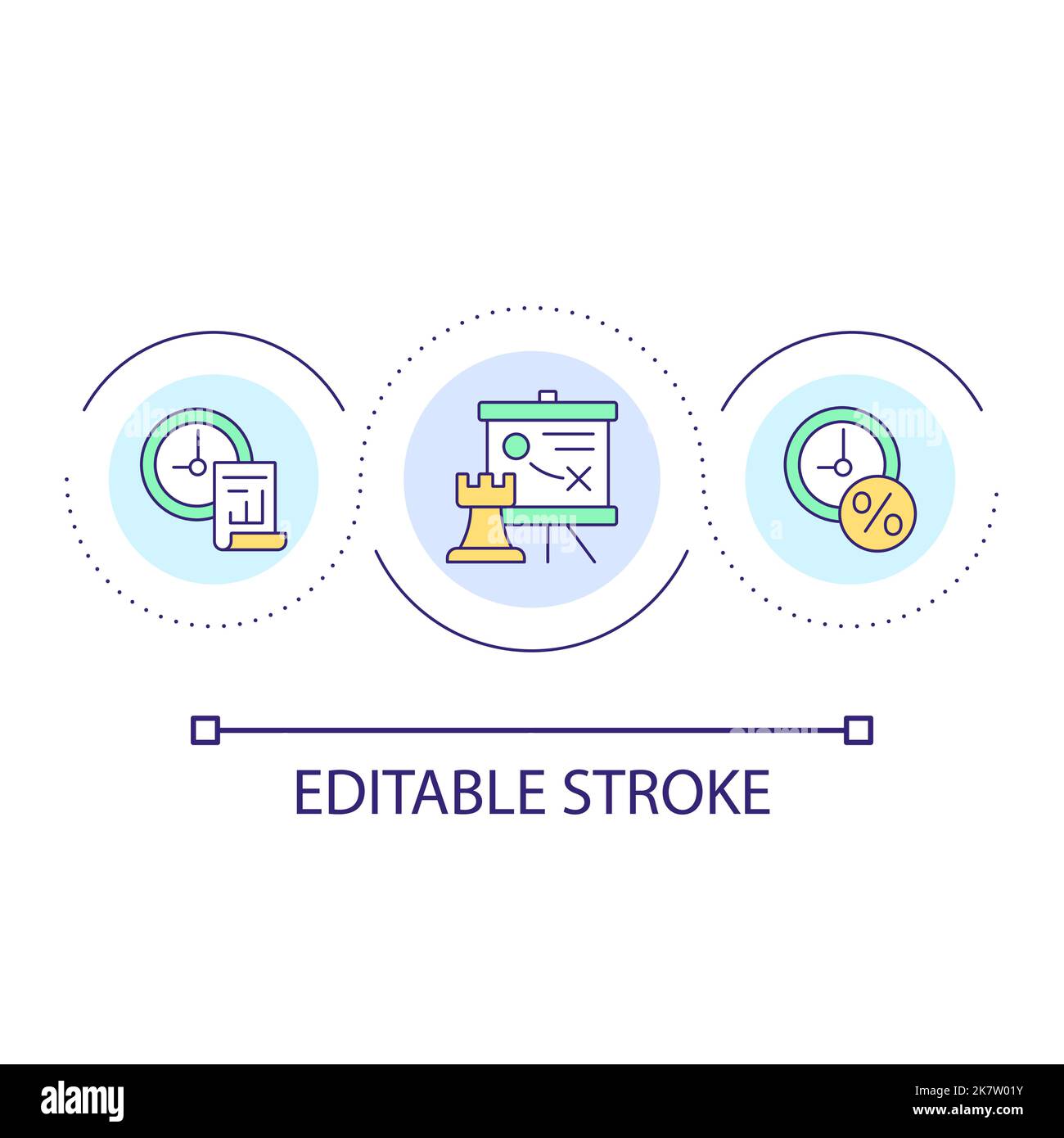 Approche de couverture pour le concept de boucle d'affaires icône Illustration de Vecteur