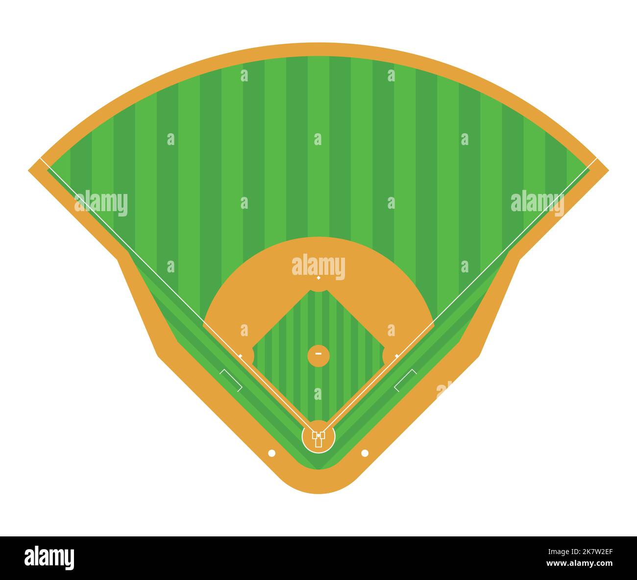 Illustration d'arrière-plan vectoriel vue du dessus du stade de sports de terrain de baseball Illustration de Vecteur