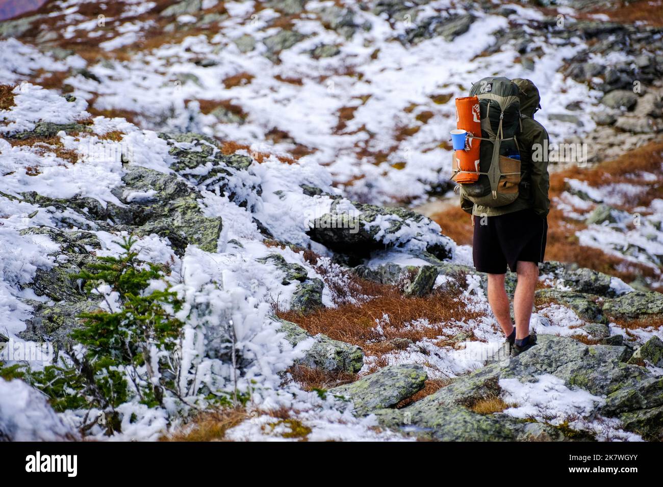 Randonneurs dans le paysage du vermont Banque de photographies et d