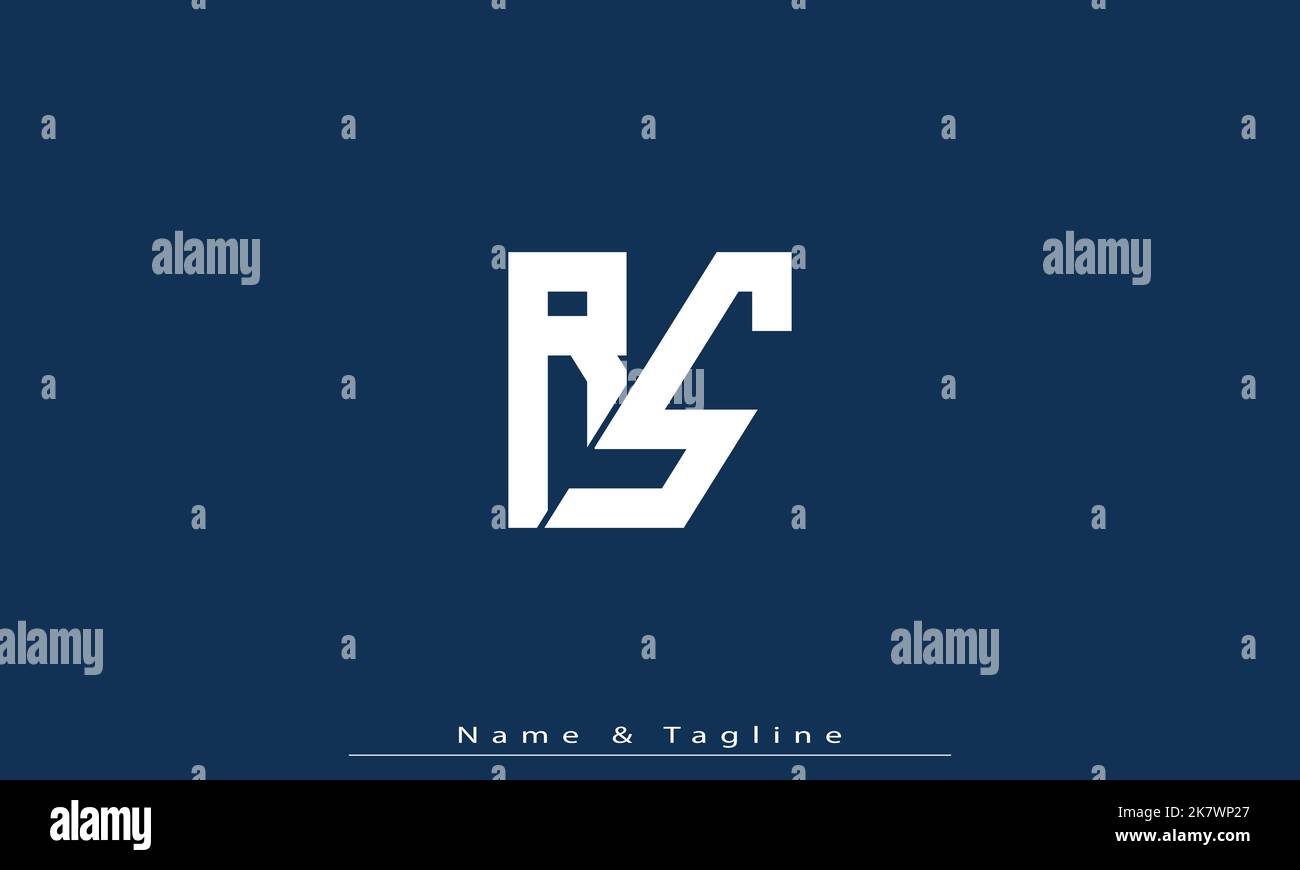 Lettres de l'alphabet initiales Monogram logo RS , SR Illustration de Vecteur