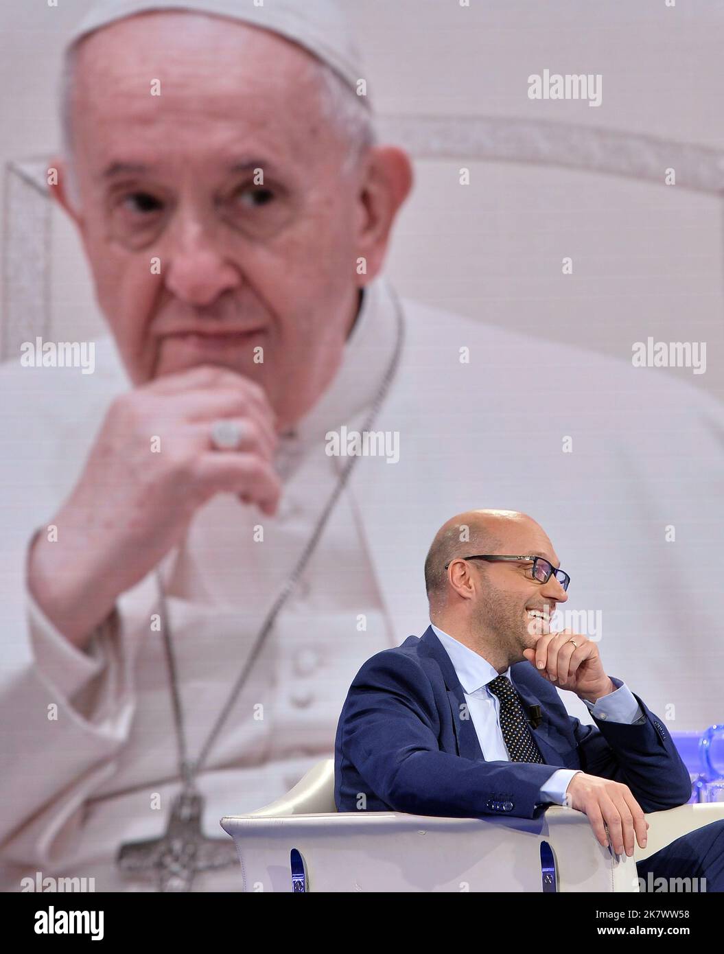 Italie, Rome, 18 octobre 2022 : Lorenzo Fontana, nouveau Président de la Chambre des députés, invité de l'émission télévisée "Porta a Porta" photo © Fabio Cimaglia/Sintesi/Alamy Live News Banque D'Images