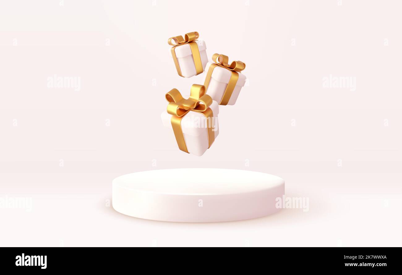 3D style de Noël scène Podium de produit Illustration de Vecteur