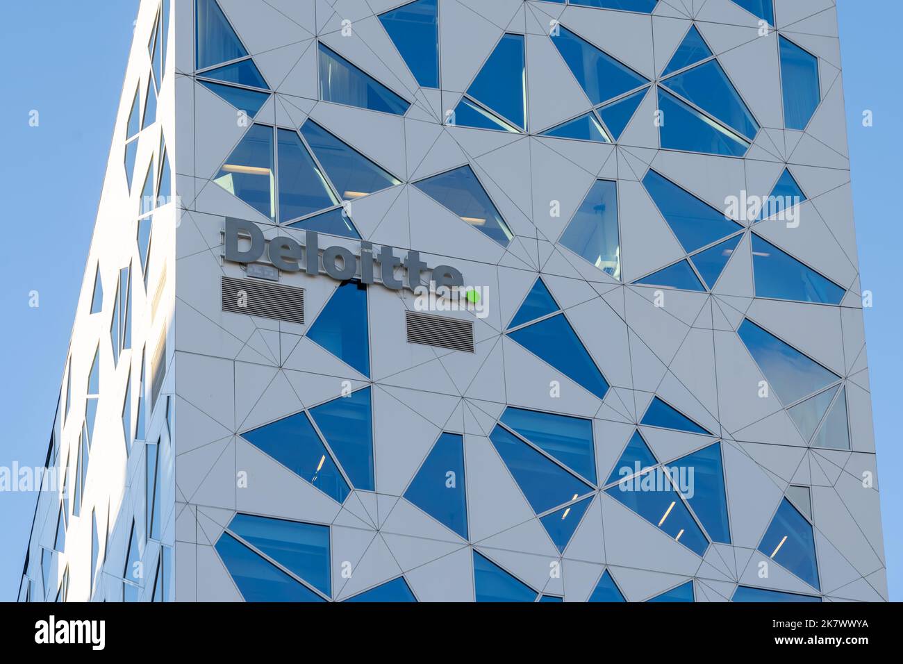 Oslo, Norvège - 15 octobre 2022 : immeuble de bureaux Deloitte à Oslo, Norvège. Banque D'Images