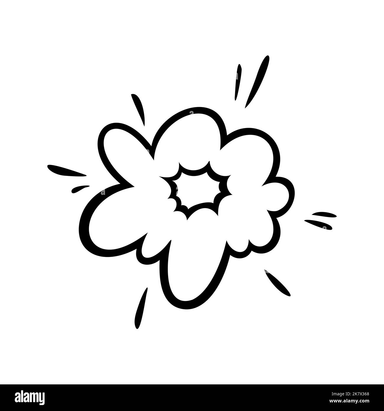Nuages effet rampe bande dessinée. Bulle d'explosion et fumée. Illustration vectorielle isolée sur fond blanc Illustration de Vecteur