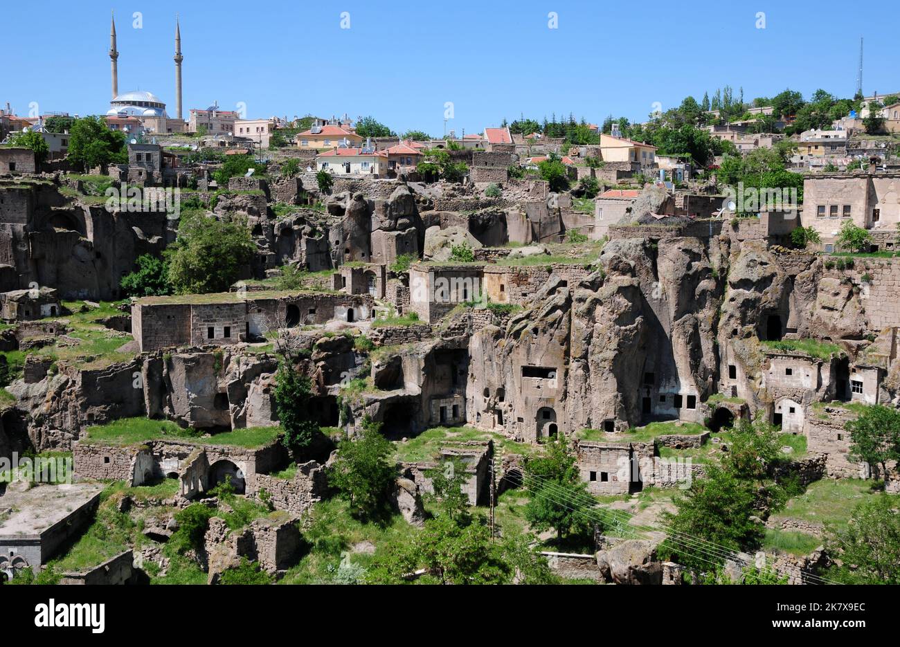 Il y a beaucoup de beautés naturelles et historiques dans le quartier de Guzelyurt, qui est relié à la ville d'Aksaray en Turquie. Banque D'Images