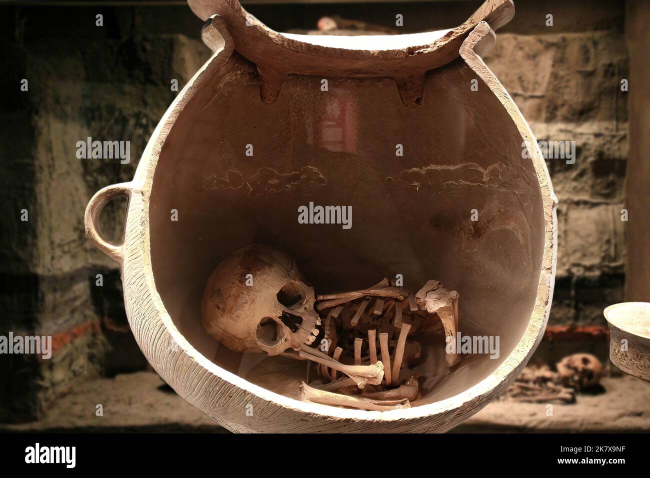 Funéraire Maya Urn Banque D'Images