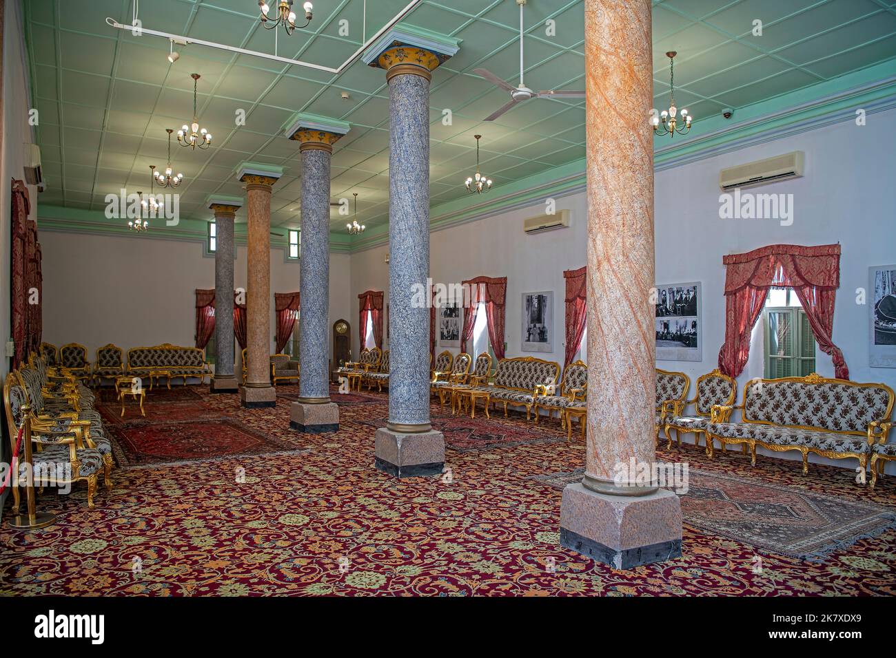 Grande salle de réception intérieure Masmak fort Riyadh Saudia Arabia Banque D'Images