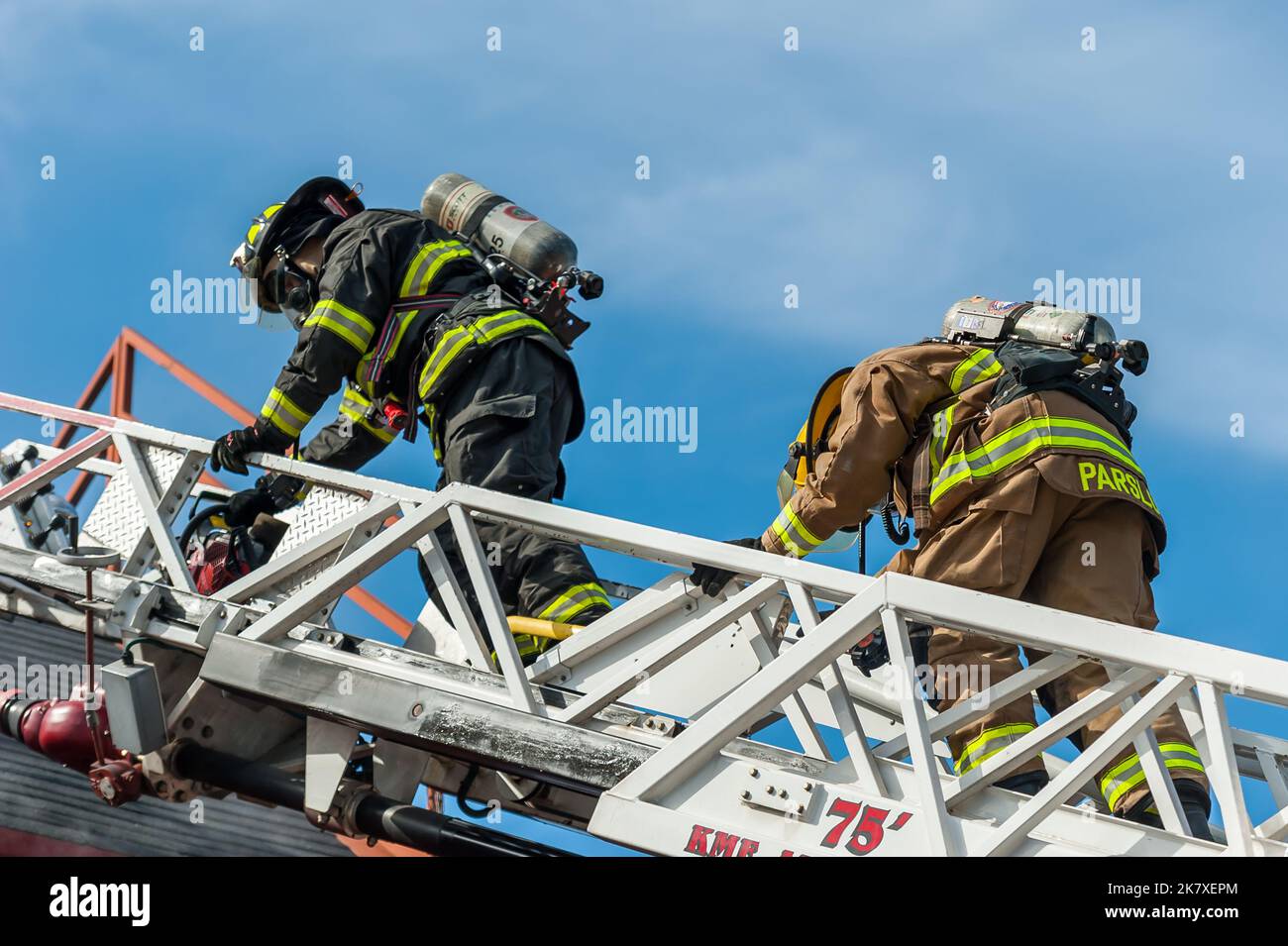 Oakham, Paxton, Princeton, Rutland et West Boylston Fire Department au centre de formation des pompiers de Worcester Banque D'Images