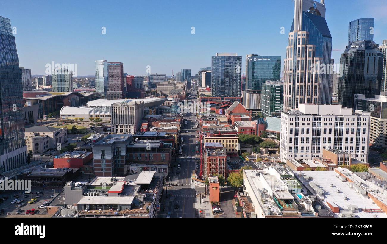 Centre ville Nashville Tennessee Broadway ST Banque D'Images