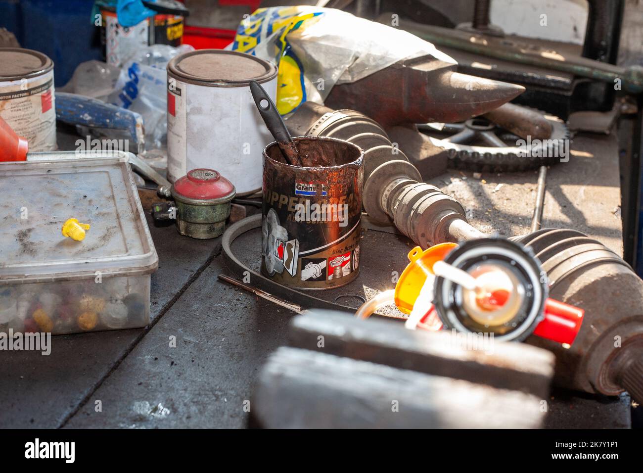 Boîte de lubrifiant pour voiture Banque D'Images