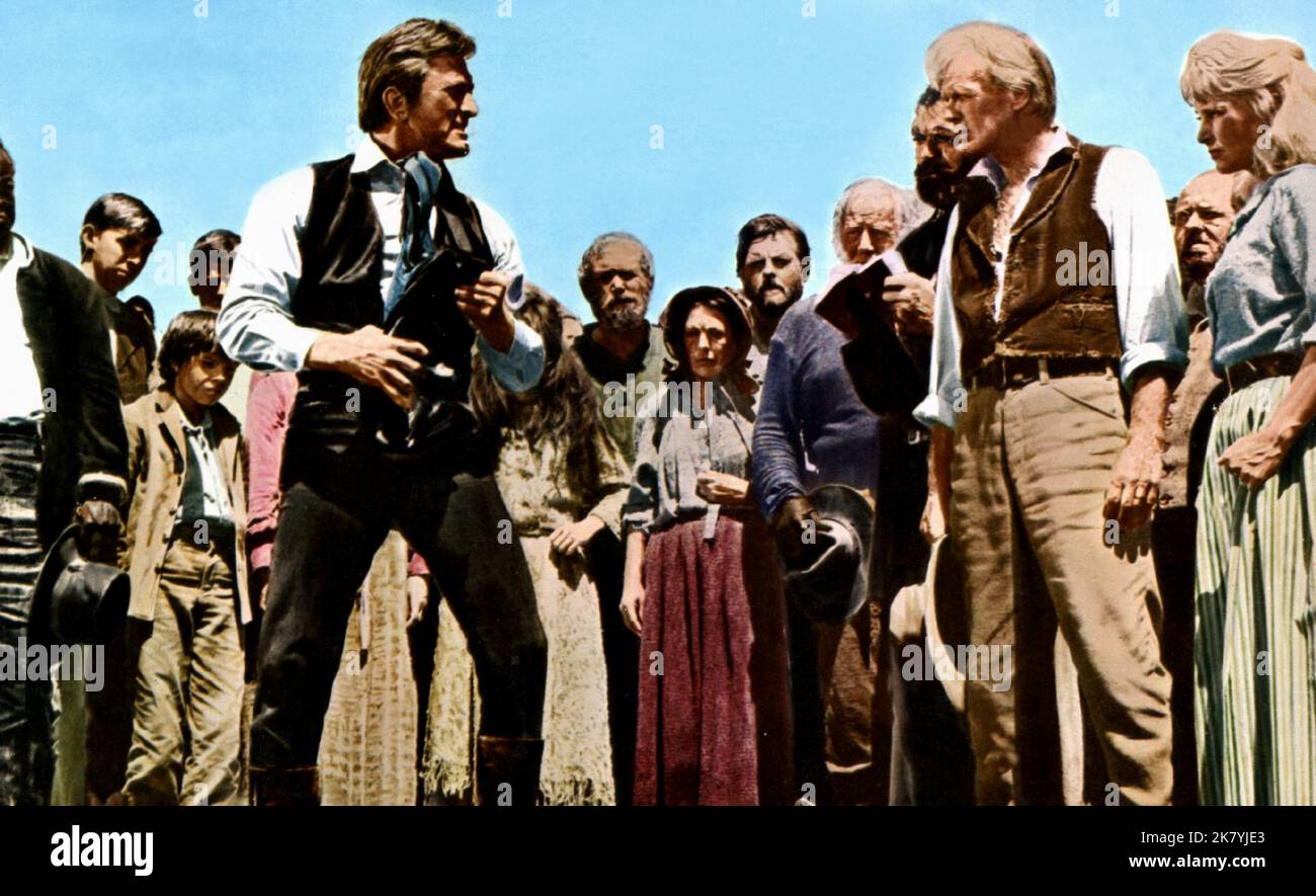 KIRK Douglas & Richard Widmark film: The Way West (USA 1967) personnages: Sénateur William J. Tadlock & Lije Evans / Literaturverfilmung (basé sur le livre de A.B. Guthrie Jr.) Directeur: Andrew V. Mclaglen 24 mai 1967 **AVERTISSEMENT** cette photographie est destinée à un usage éditorial exclusif et est protégée par les droits d'auteur de HAROLD HECHT PRODUCTIONS et/ou le photographe assigné par la Société de film ou de production et ne peut être reproduite que par des publications en conjonction avec la promotion du film ci-dessus. Un crédit obligatoire pour LES PRODUCTIONS DE HAROLD HECHT est requis. Le photographe doit également être crédité lorsqu'il est connu. Pas de co Banque D'Images