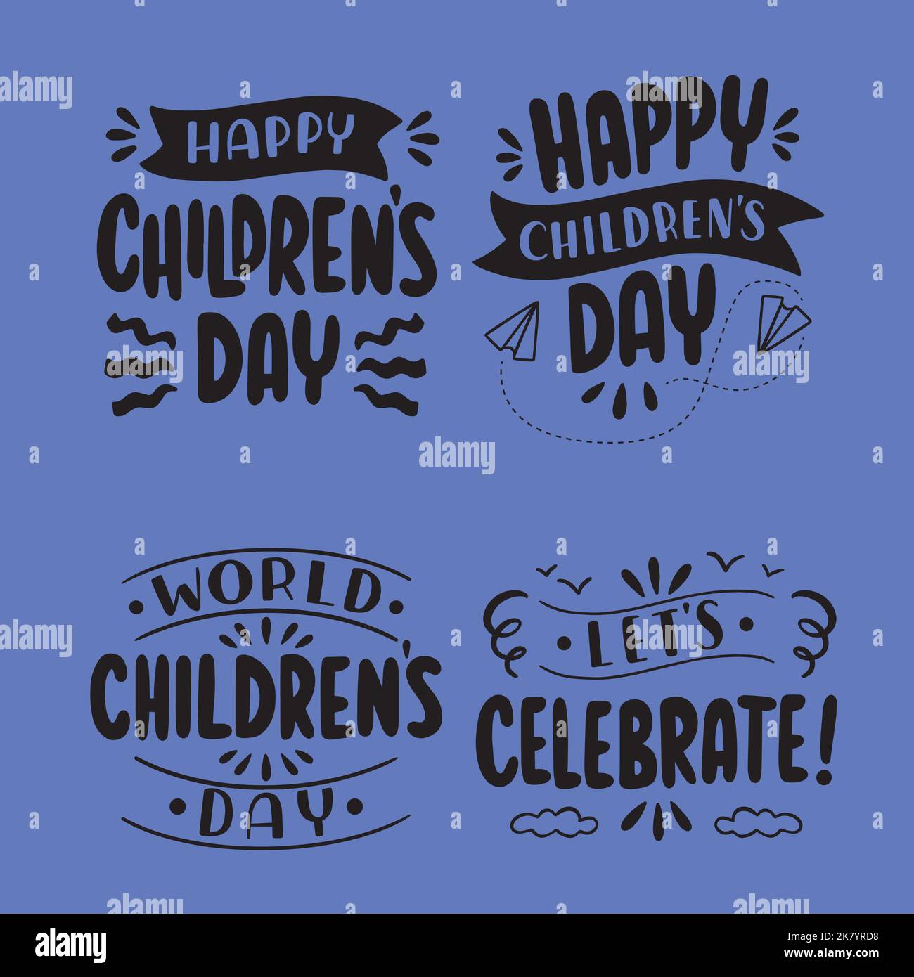 illustration vectorielle de la série de lettres pour enfants noirs Illustration de Vecteur