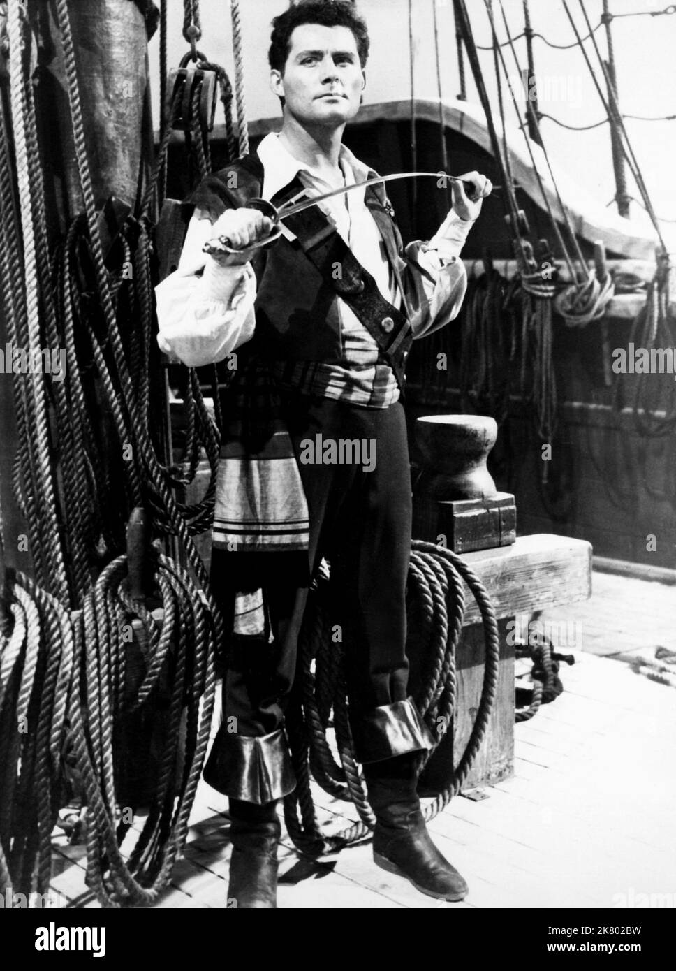 Robert Shaw Television : The Buccaneers (1952) personnages : Capitaine Dan Tempest 22 janvier 1959 **AVERTISSEMENT** cette photographie est destinée à un usage éditorial seulement et est protégée par LES droits d'auteur de TYNE TEES et/ou du photographe désigné par la société de production et ne peut être reproduite que par des publications en liaison avec la promotion du film ci-dessus. Un crédit obligatoire pour LES TEE-SHIRTS TYNE est requis. Le photographe doit également être crédité lorsqu'il est connu. Aucune utilisation commerciale ne peut être accordée sans autorisation écrite de The film Company. Banque D'Images