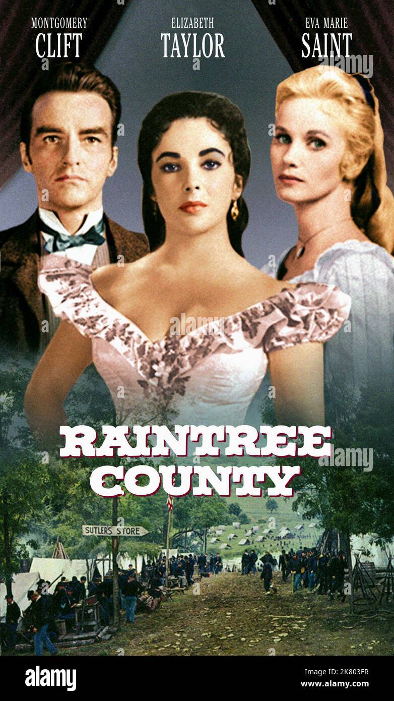 Montgomery Clift, Elizabeth Taylor & Eva Marie Saint Poster film: Raintree County (USA 1957) personnages: John Wickliff Shawnessy, Susanna Drake & Nell Gaither / Literaturverfilmung (basé sur le livre de Ross Lockridge Jr.) Réalisateur: Edward Dmytryk 04 octobre 1957 **AVERTISSEMENT** cette photographie est à usage éditorial exclusif et est le droit d'auteur de MGM et/ou le photographe assigné par la Société de film ou de production et ne peut être reproduite que par des publications dans le cadre de la promotion du film ci-dessus. Un crédit obligatoire pour MGM est requis. Le photographe doit également être crédité lorsqu'il sait Banque D'Images