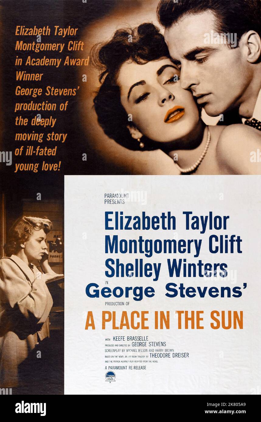 Shelley Winters, Elizabeth Taylor & Montgomery Clift Poster film: A place in the Sun (USA 1951) personnages: Alice Tripp,Angela Vickers & Director: George Stevens 14 août 1951 **AVERTISSEMENT** cette photographie est destinée à un usage éditorial exclusif et est le droit d'auteur de PARAMOUNT et/ou du photographe assigné par la Société de film ou de production et ne peut être reproduite que par des publications en conjonction avec la promotion du film ci-dessus. Un crédit obligatoire pour PARAMOUNT est requis. Le photographe doit également être crédité lorsqu'il est connu. Aucune utilisation commerciale ne peut être accordée sans l'autorisation écrite du fil Banque D'Images