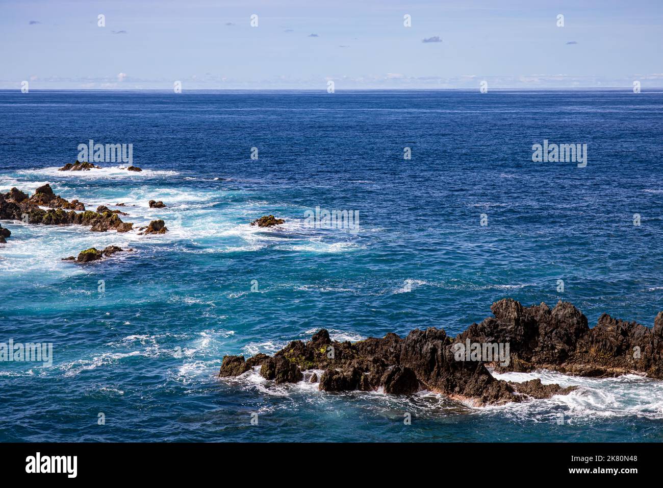 Municipalité de Porto Moniz sur l'île de Madère Banque D'Images