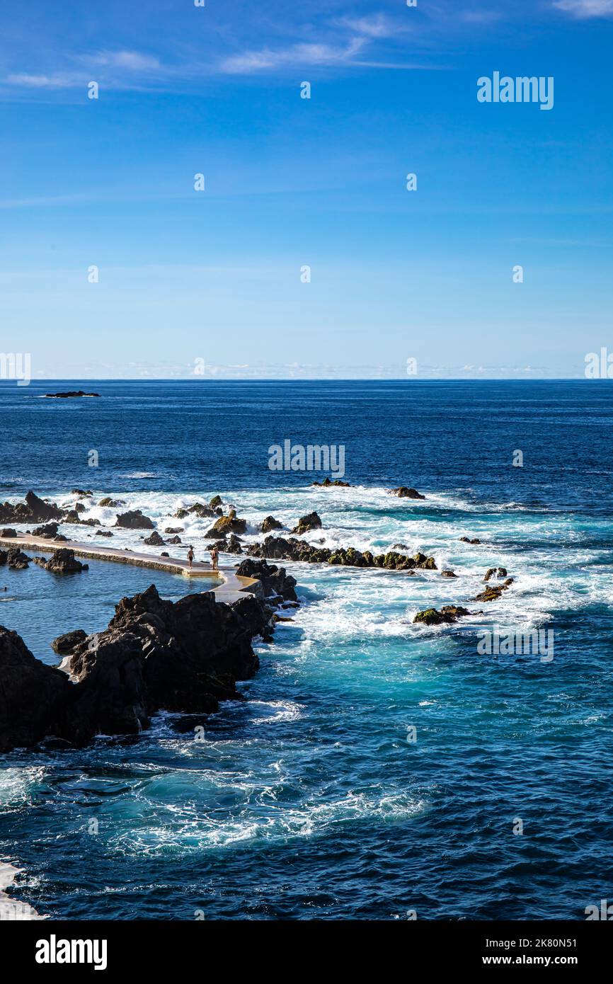 Municipalité de Porto Moniz sur l'île de Madère Banque D'Images