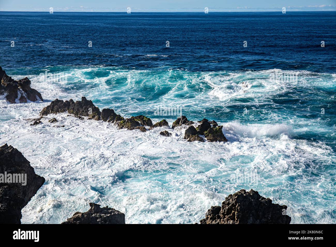 Municipalité de Porto Moniz sur l'île de Madère Banque D'Images