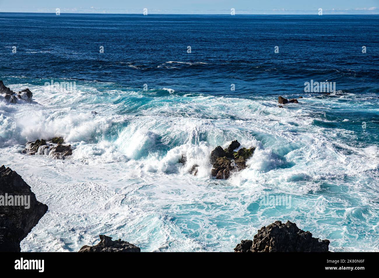 Municipalité de Porto Moniz sur l'île de Madère Banque D'Images