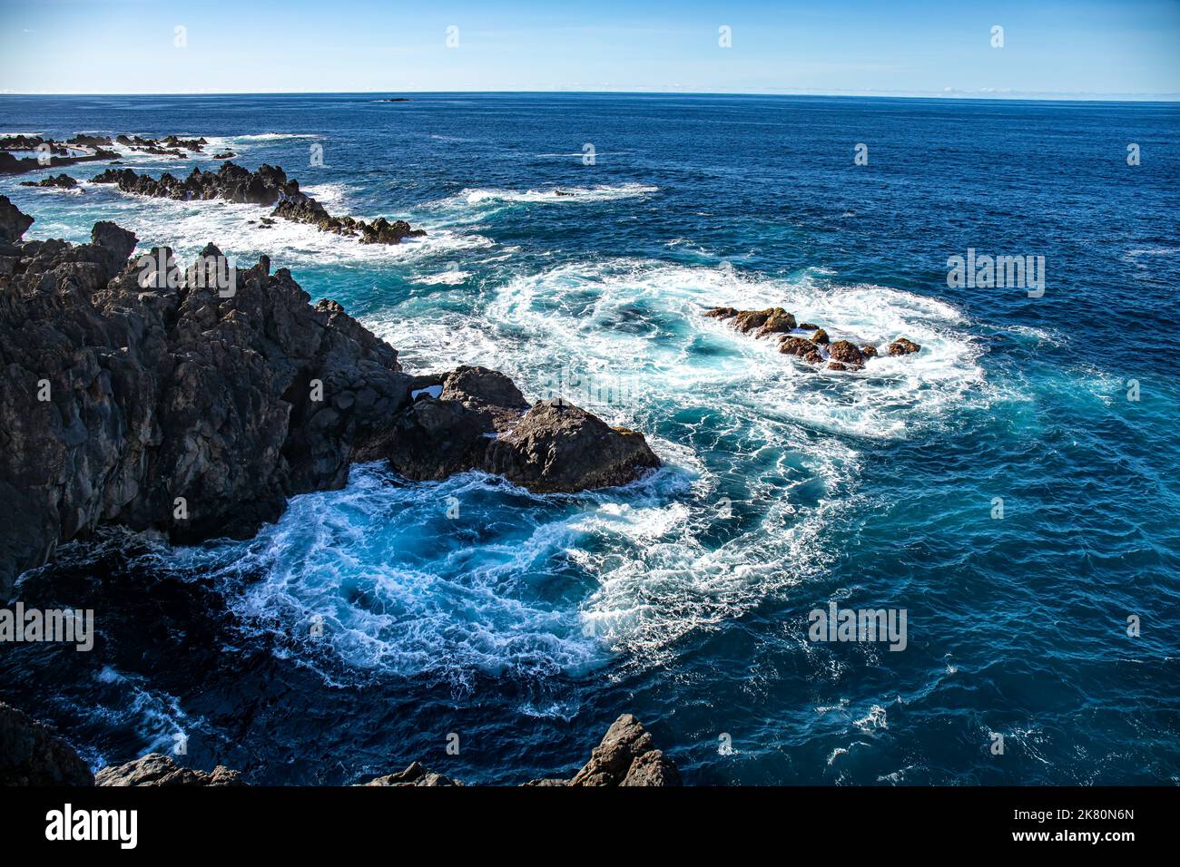 Municipalité de Porto Moniz sur l'île de Madère Banque D'Images