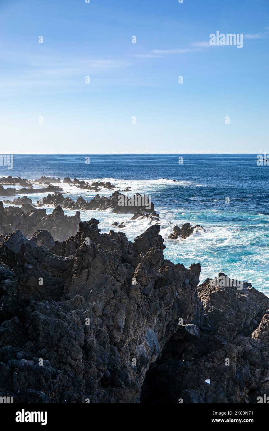 Municipalité de Porto Moniz sur l'île de Madère Banque D'Images